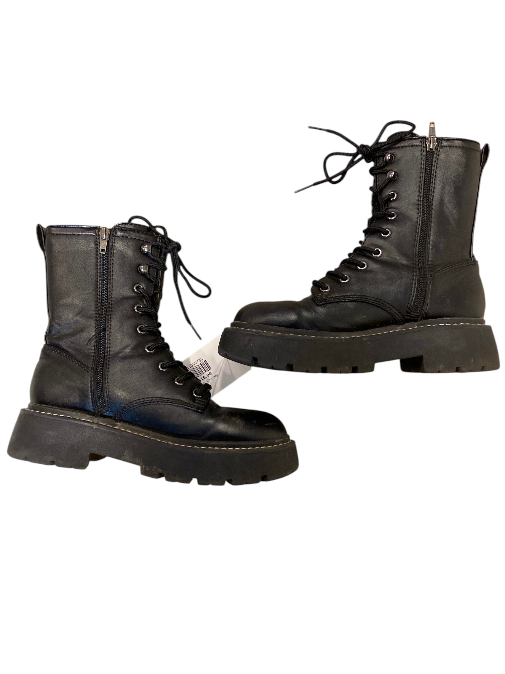 black  combat boots, 8