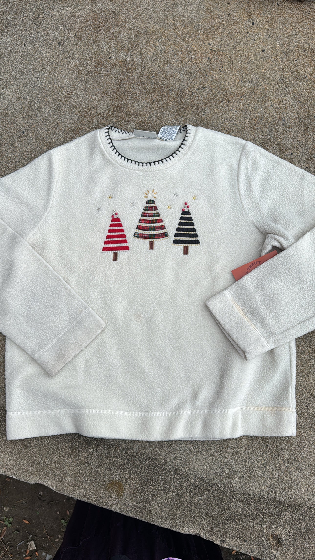 White White Stag Christmas tree crewneck, L
