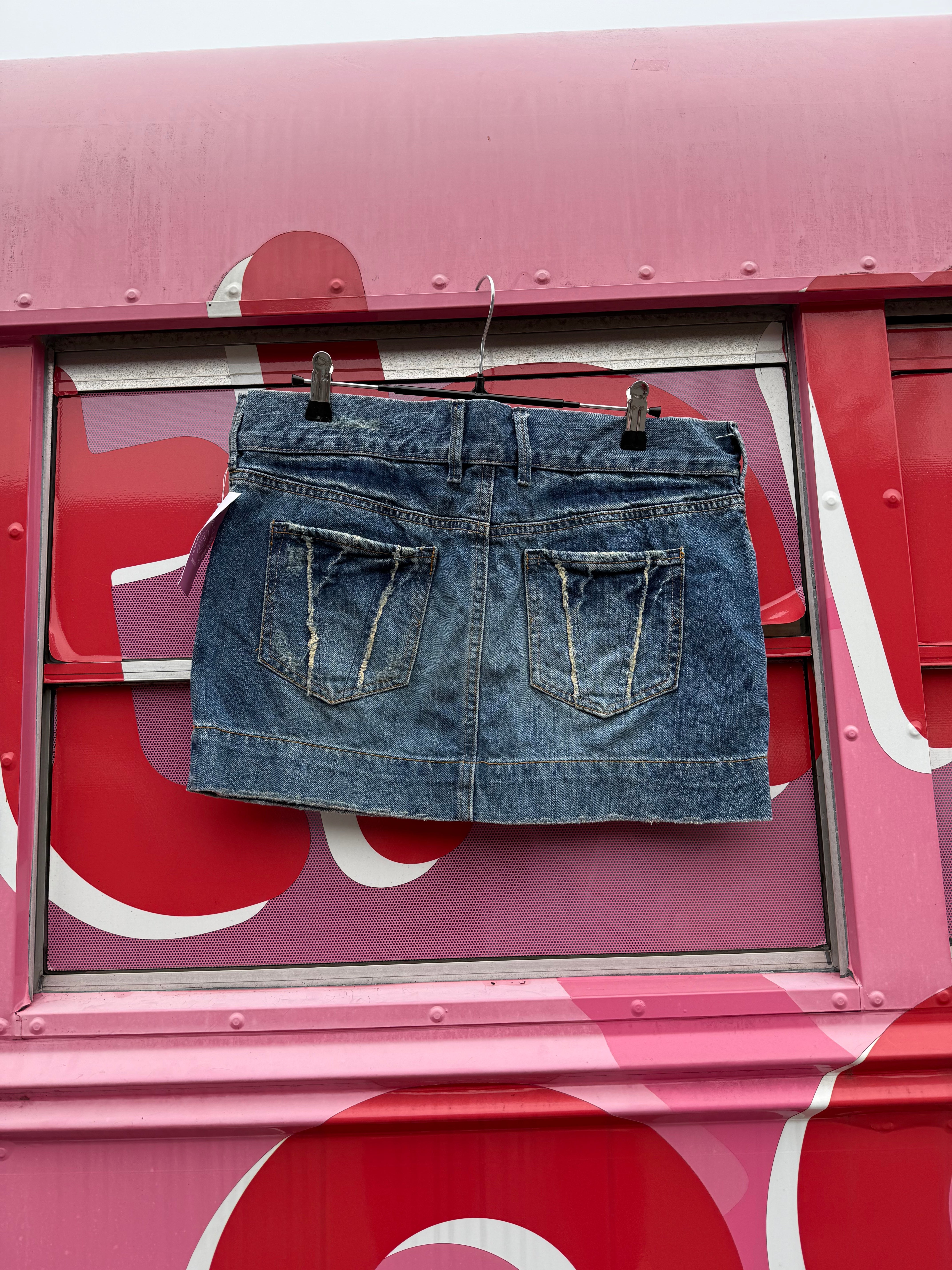 blue old navy '06 denim rose mini skirt, 6