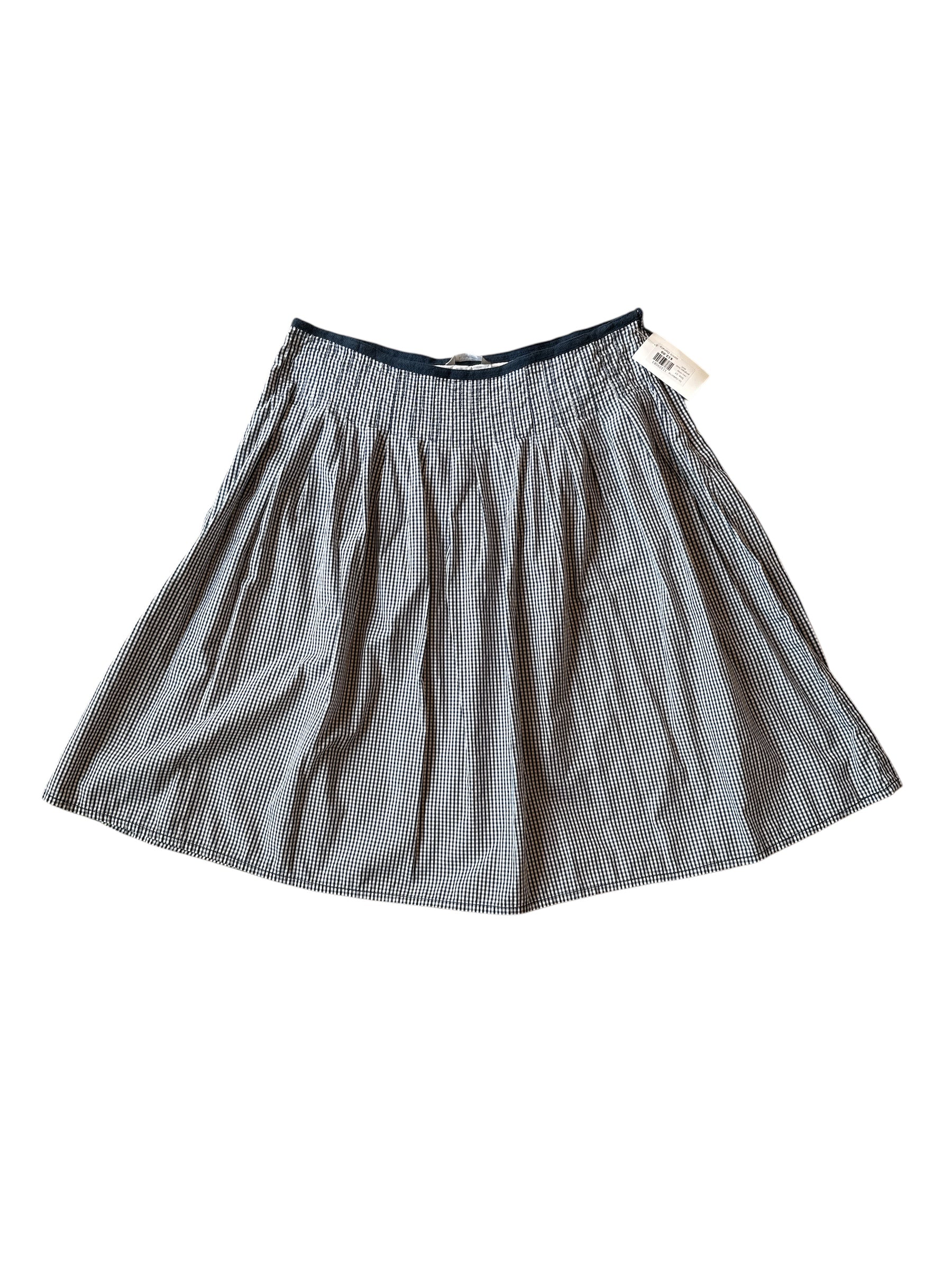 navy white liz claiborne gingham midi skirt, 14