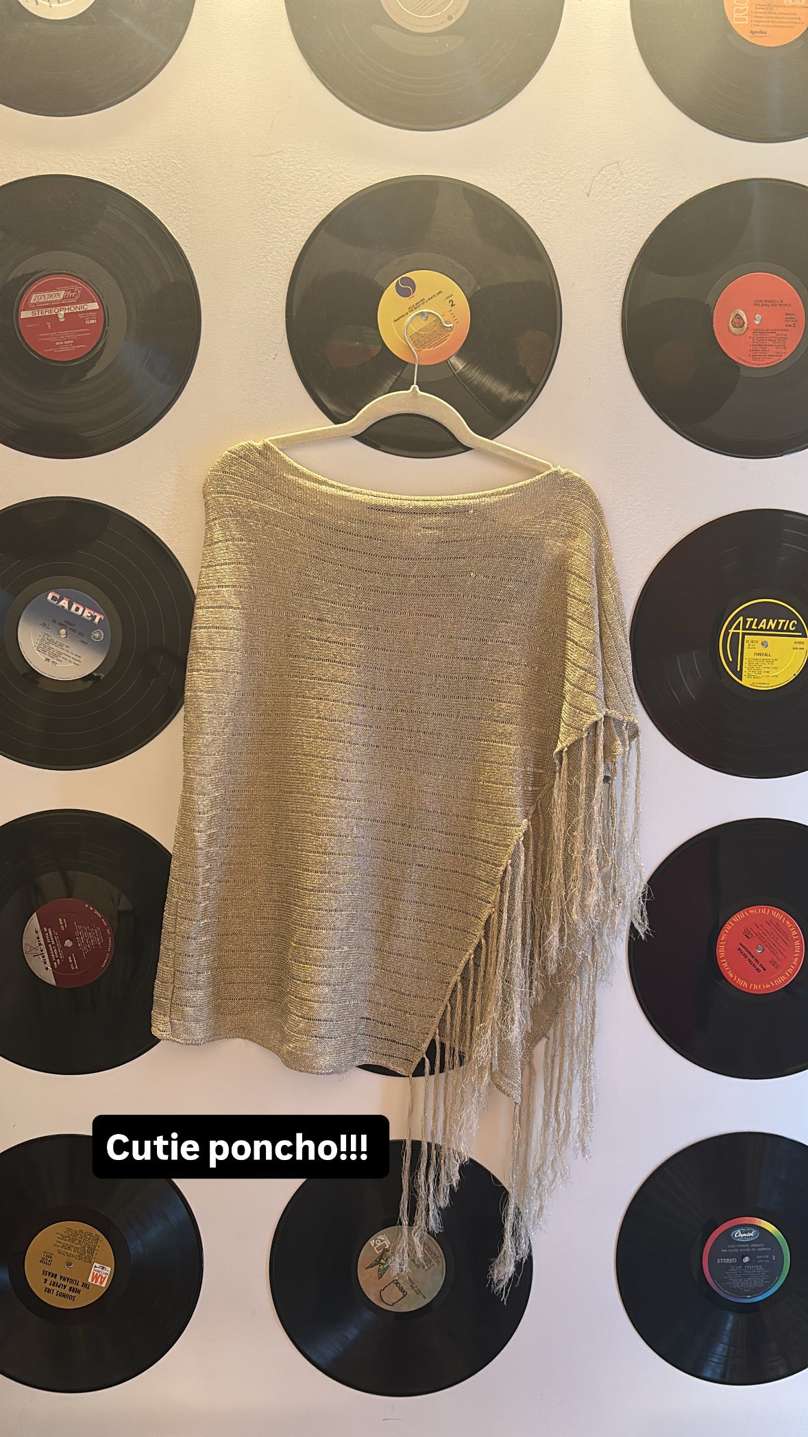 gold worthington sparkly shawl, OS