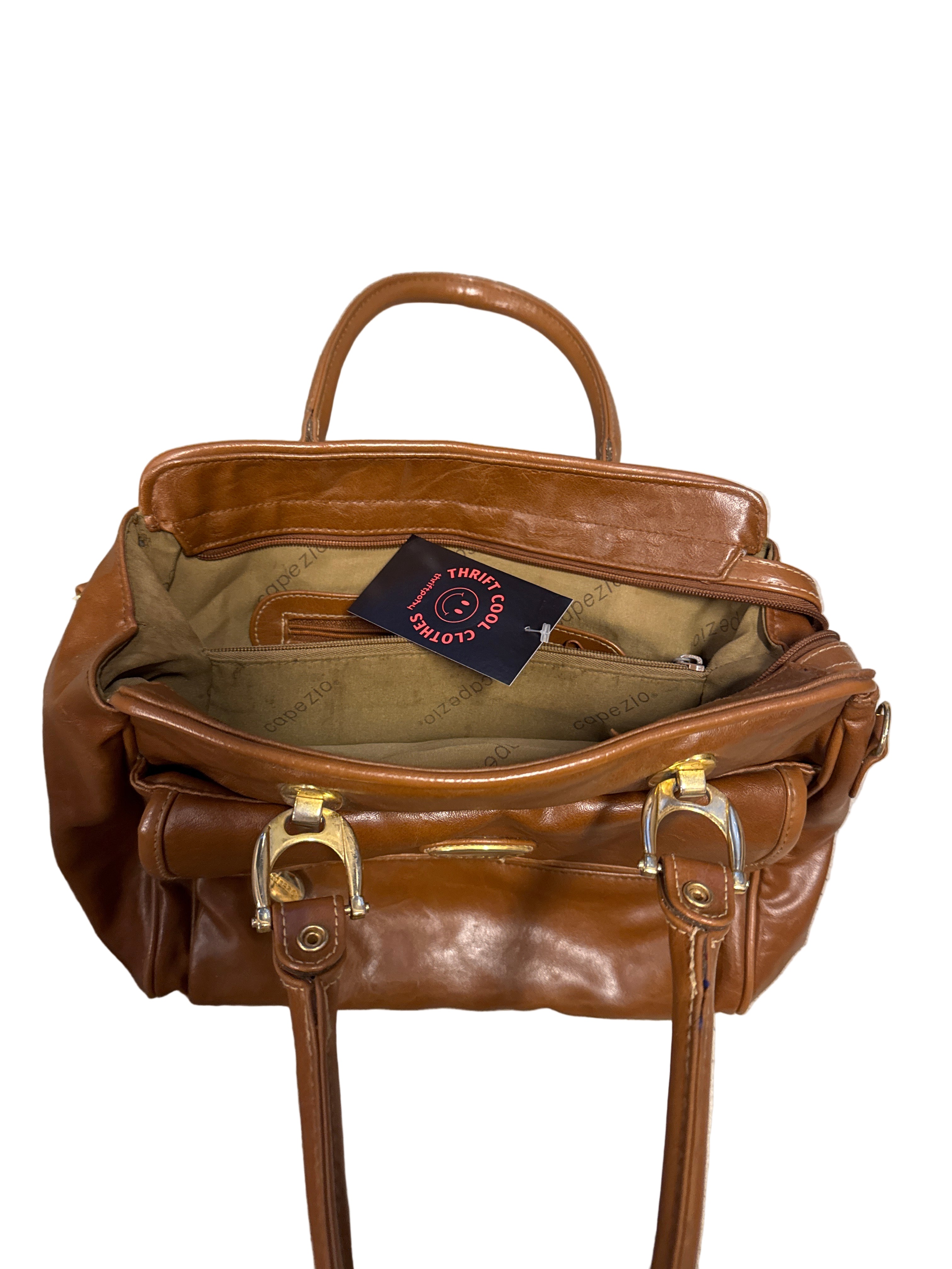 tan capezio leather handbag