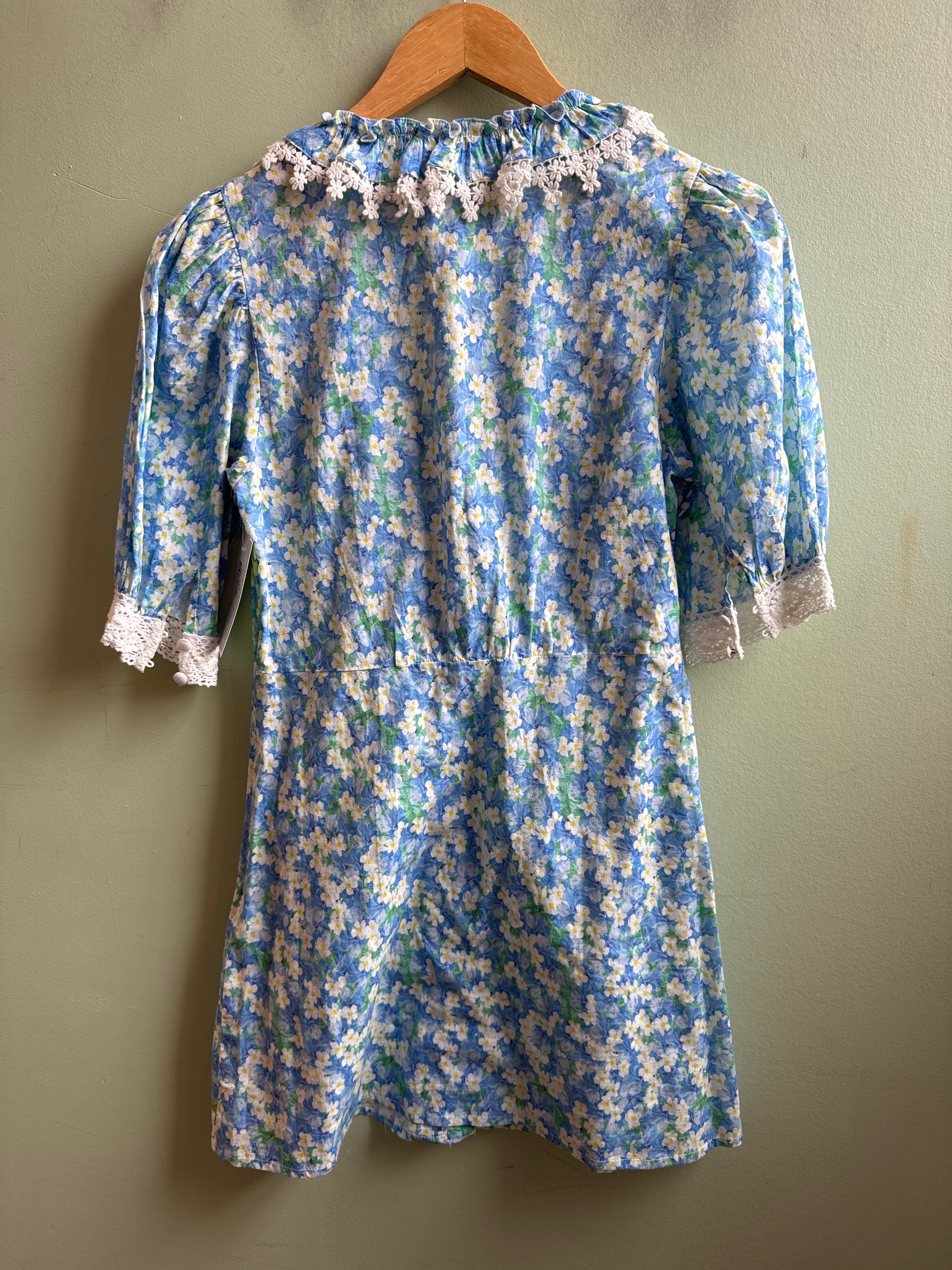 blue green white rixo floral eyelet blouse, 4
