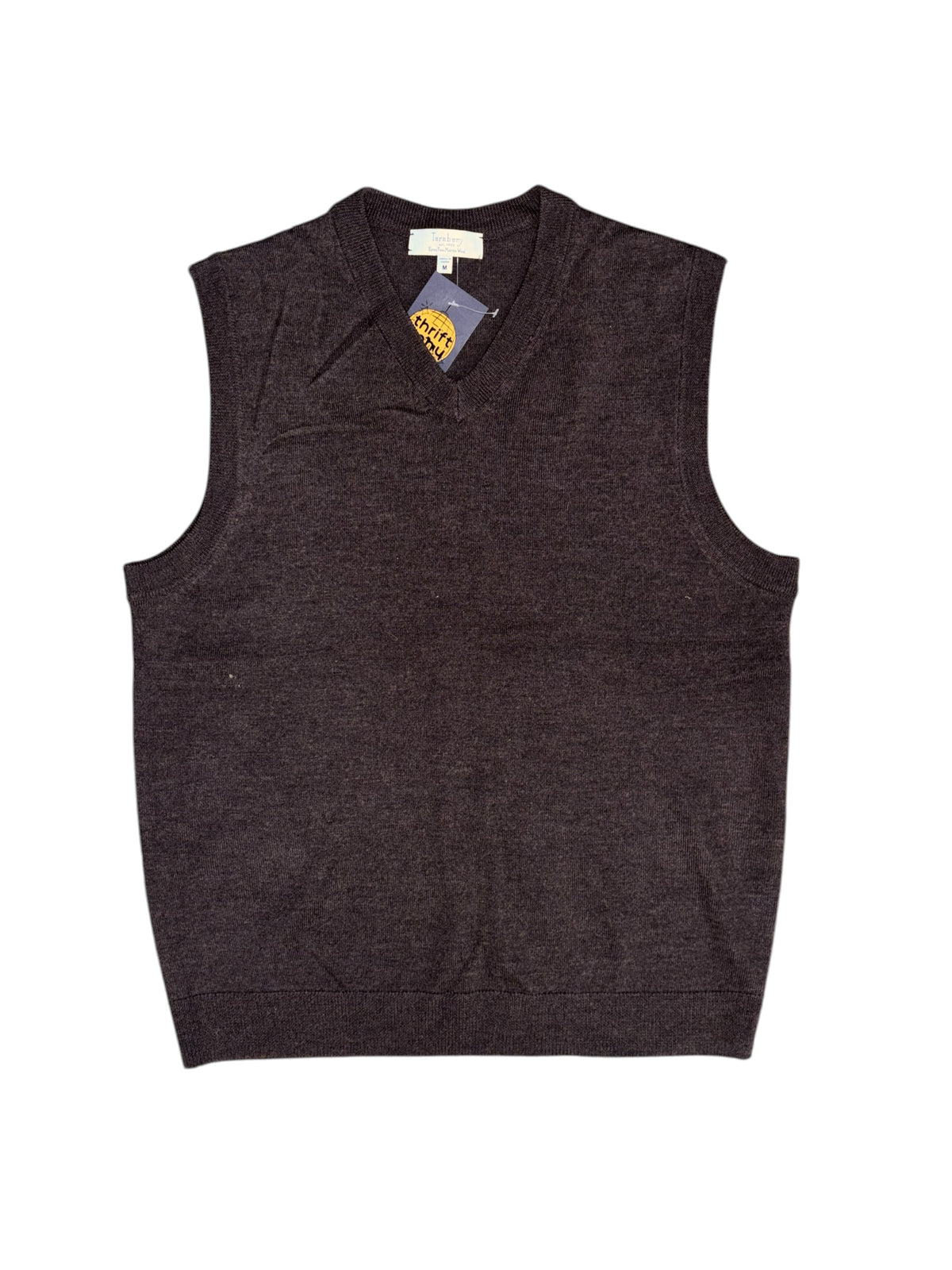 brown turnbury merino wool vest, m