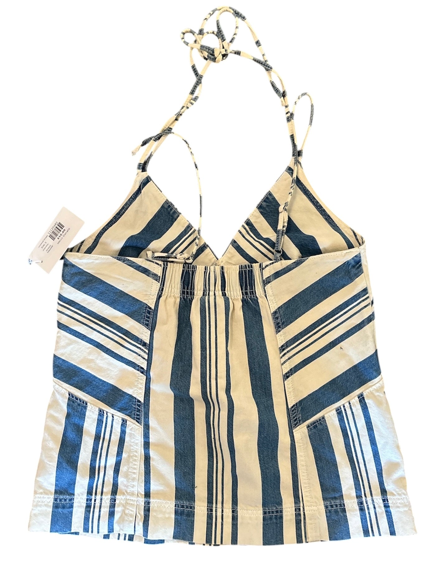 white/blue universal thread striped babydoll, S