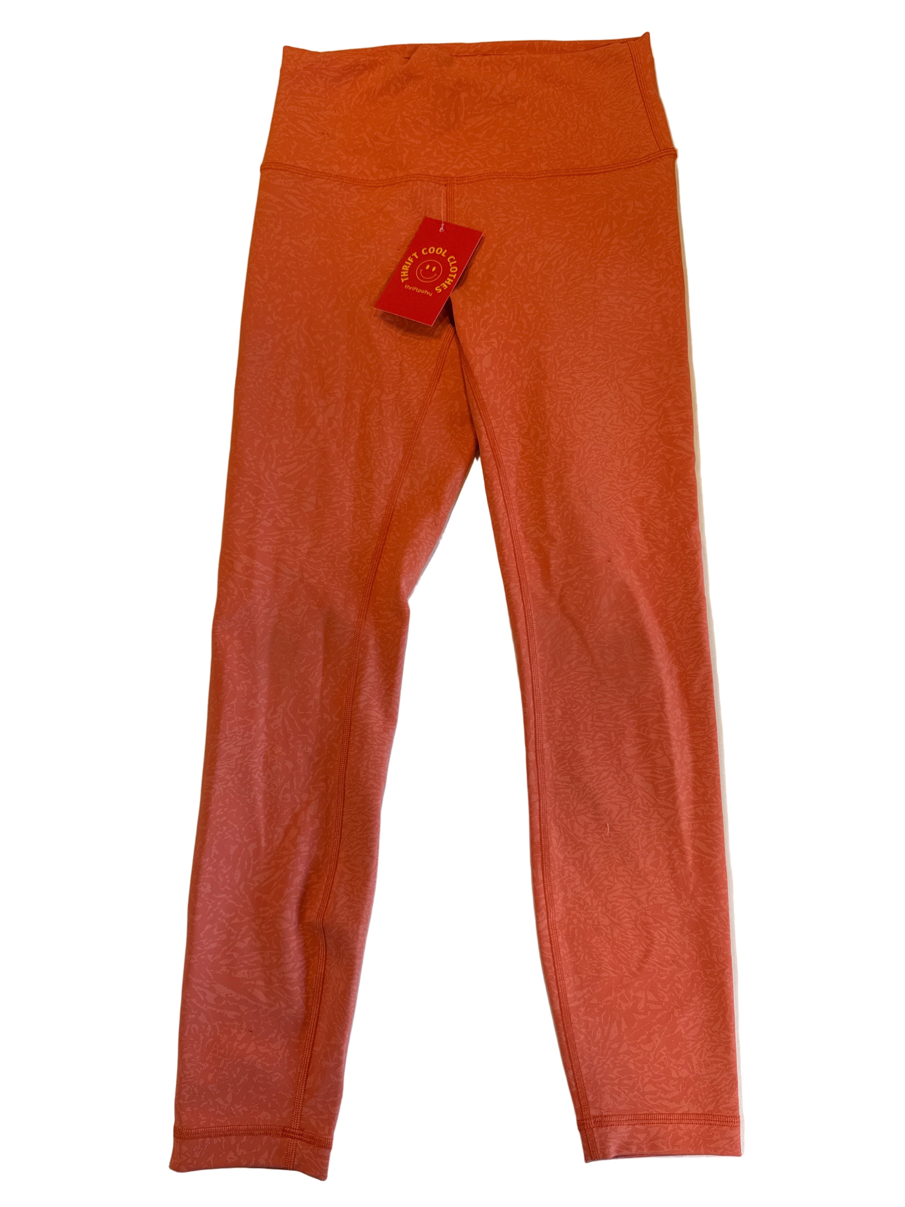Orange Lululemon Printed leggings, 6