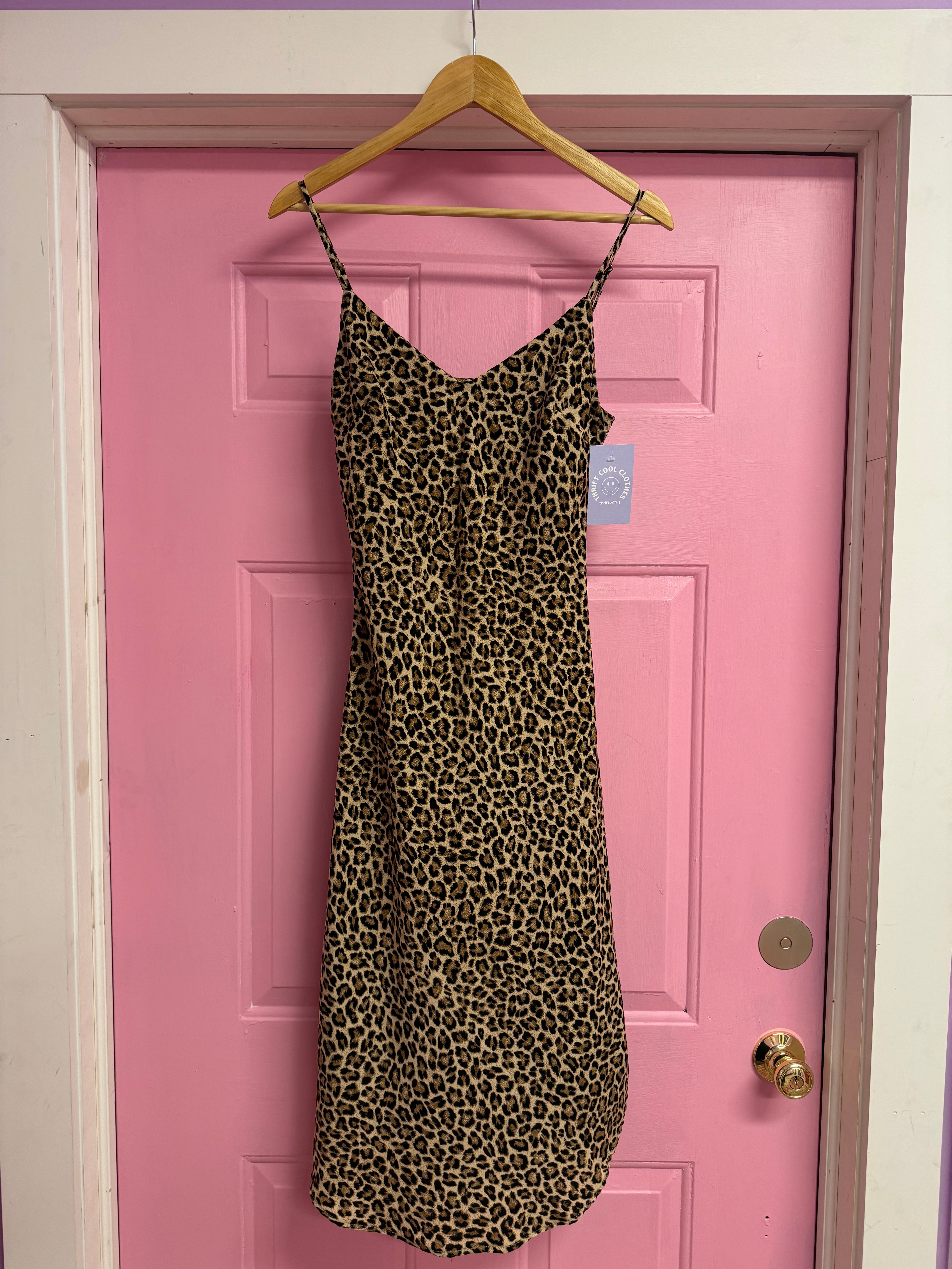 Brown The impeccable pig Cheetah midi dress, M
