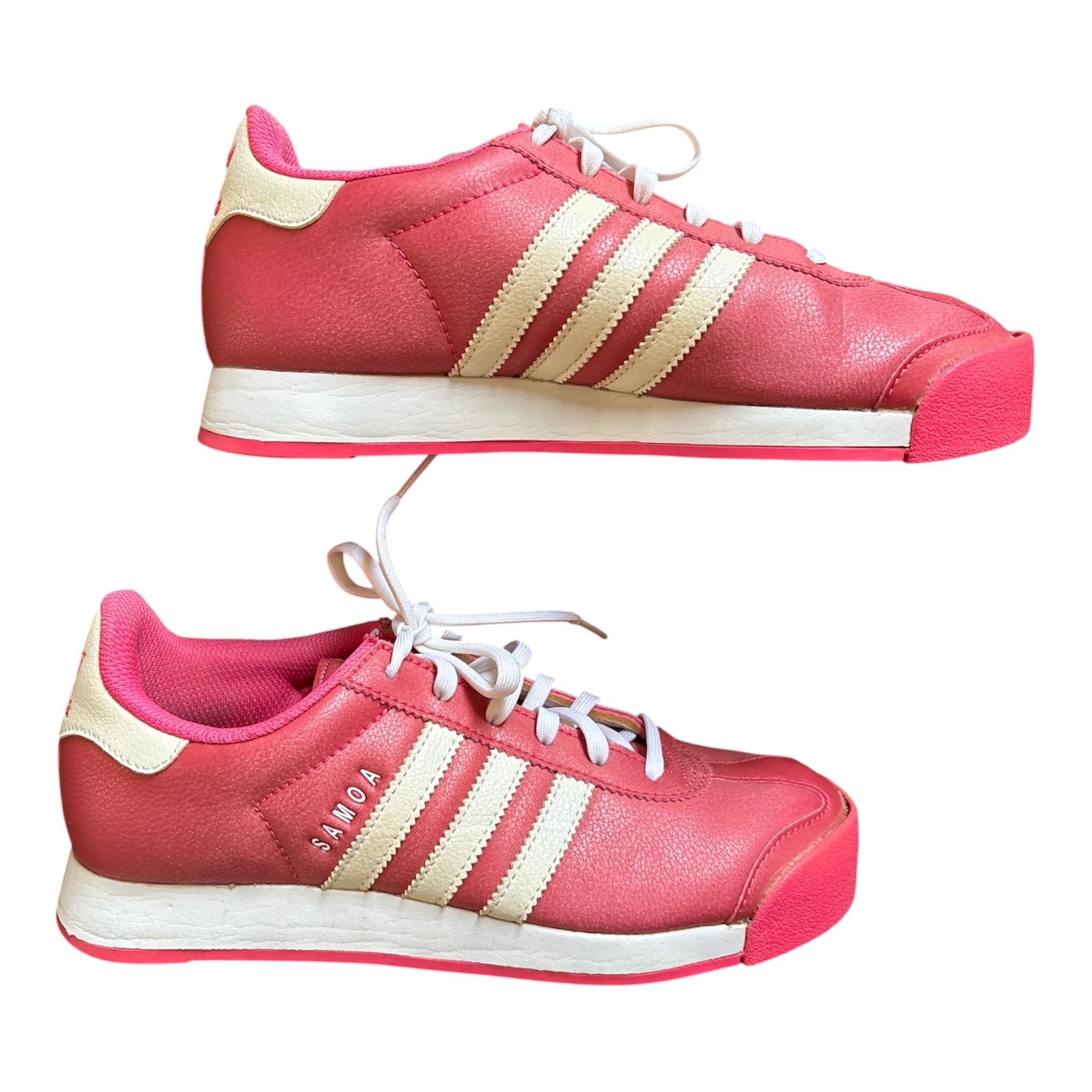 pink adidas samoa sneakers, 5.5