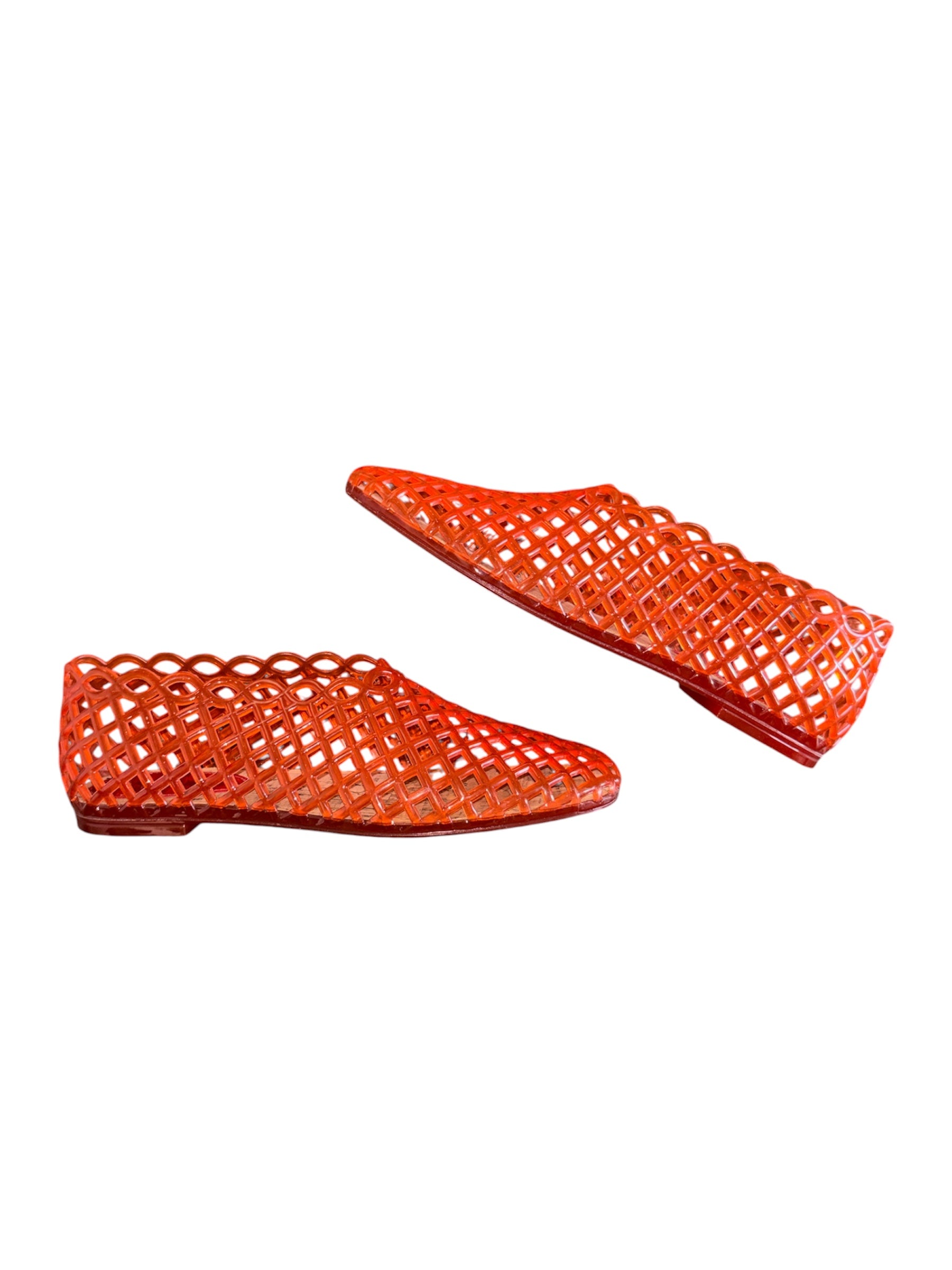 orange steve madden jelly shoes, 7