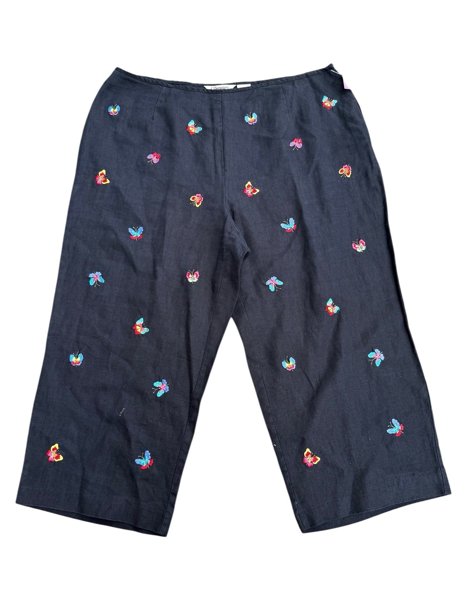 Black Richard Malcom Embroidered butterfly capri, 14