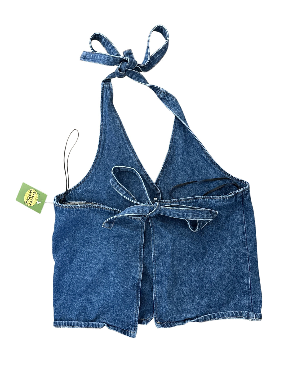 blue lioness halter denim top, l