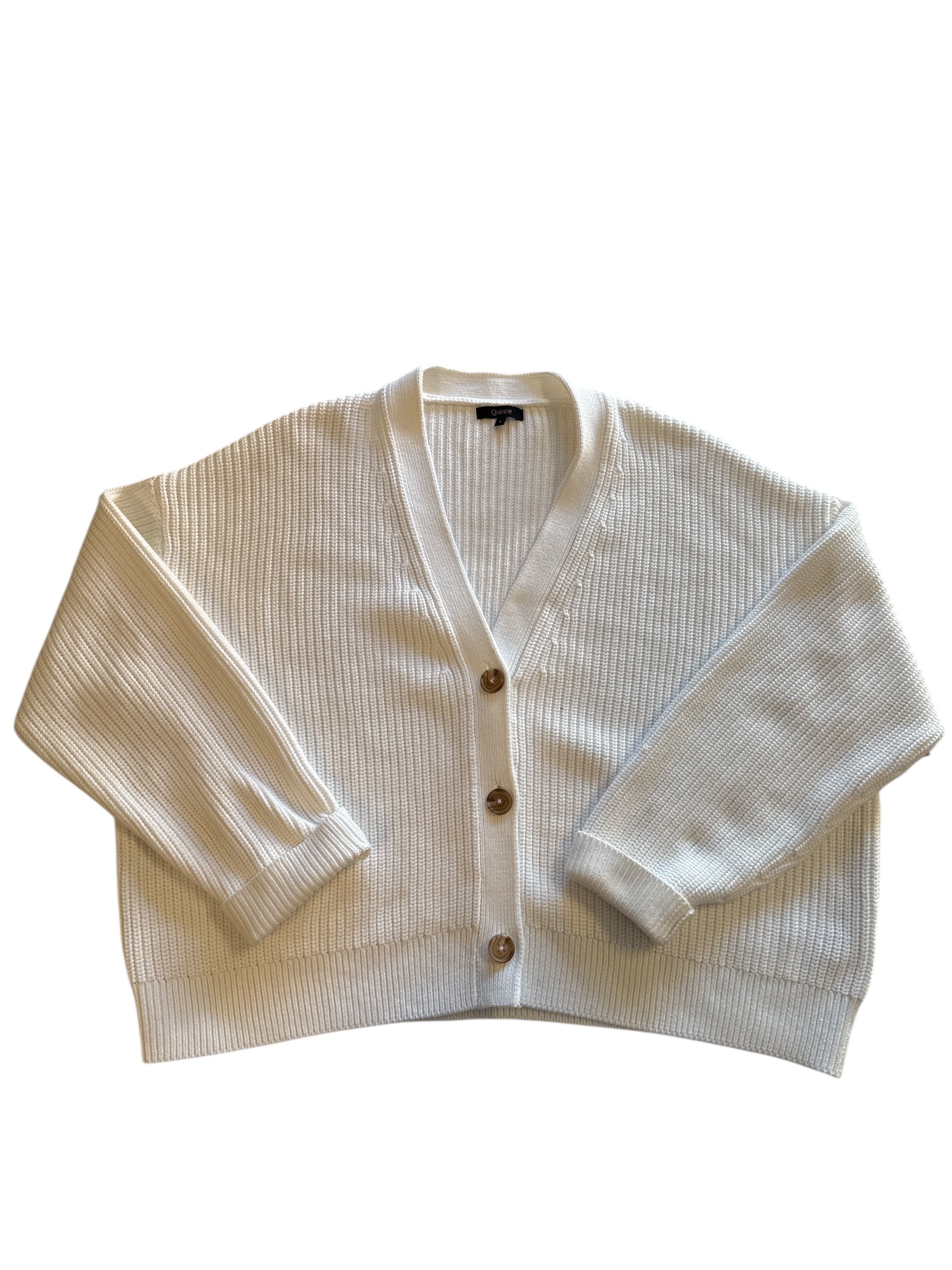 white quince cardigan, L