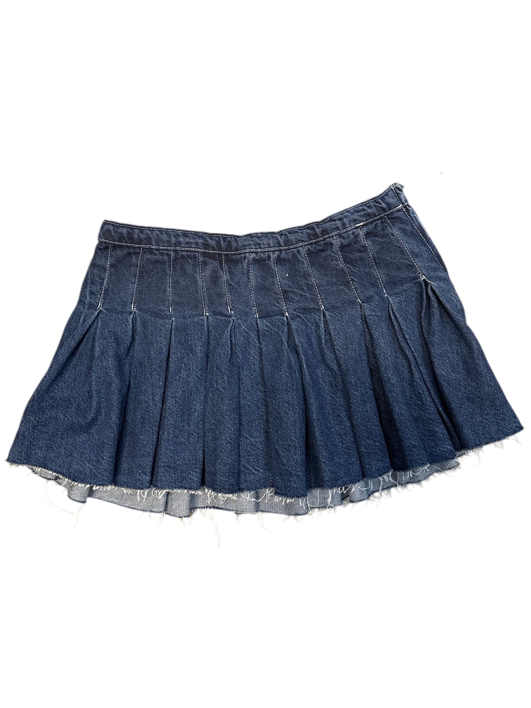 Dark wash Zara Pleated mini skirt, S