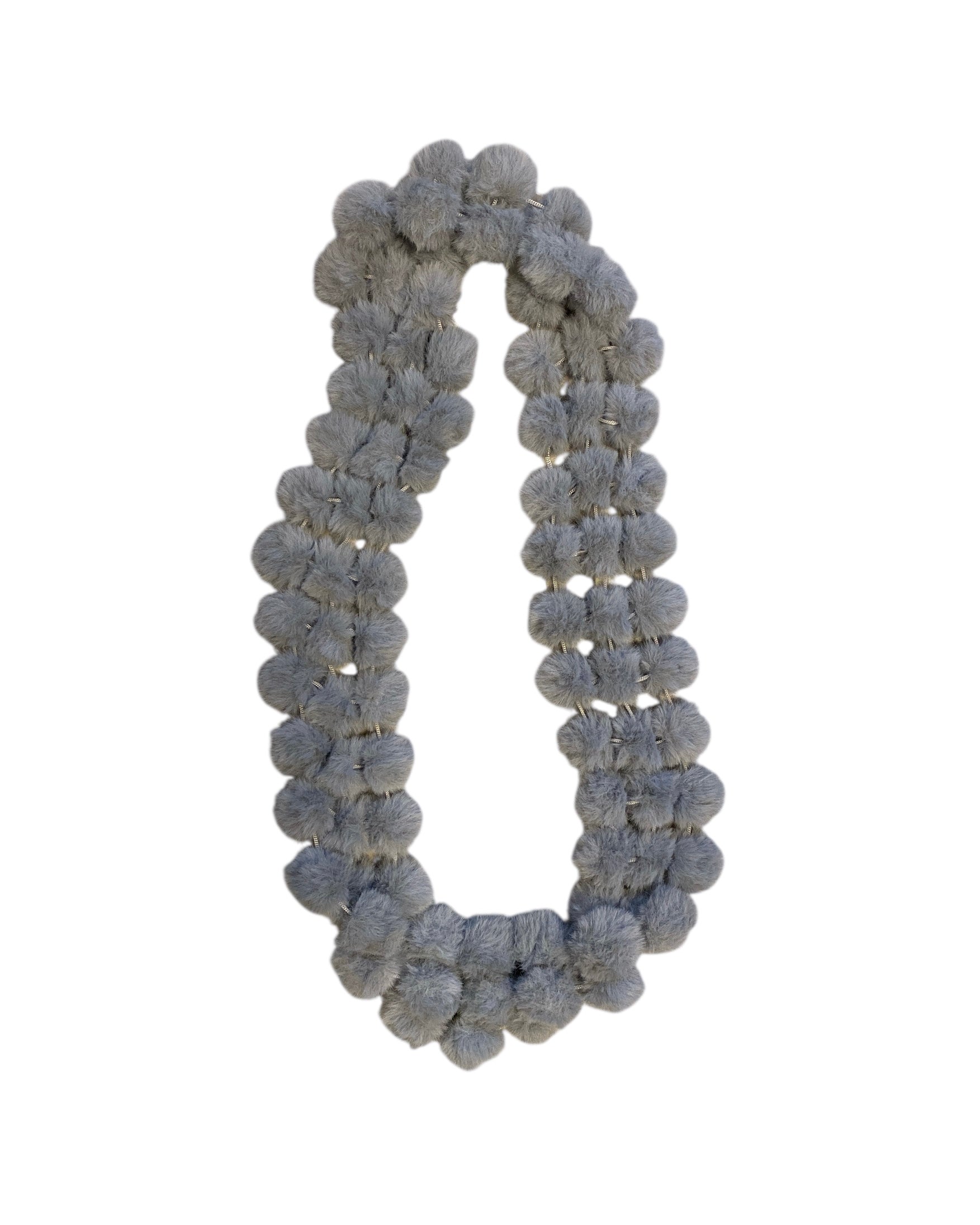 gray  infinity pompom scarf