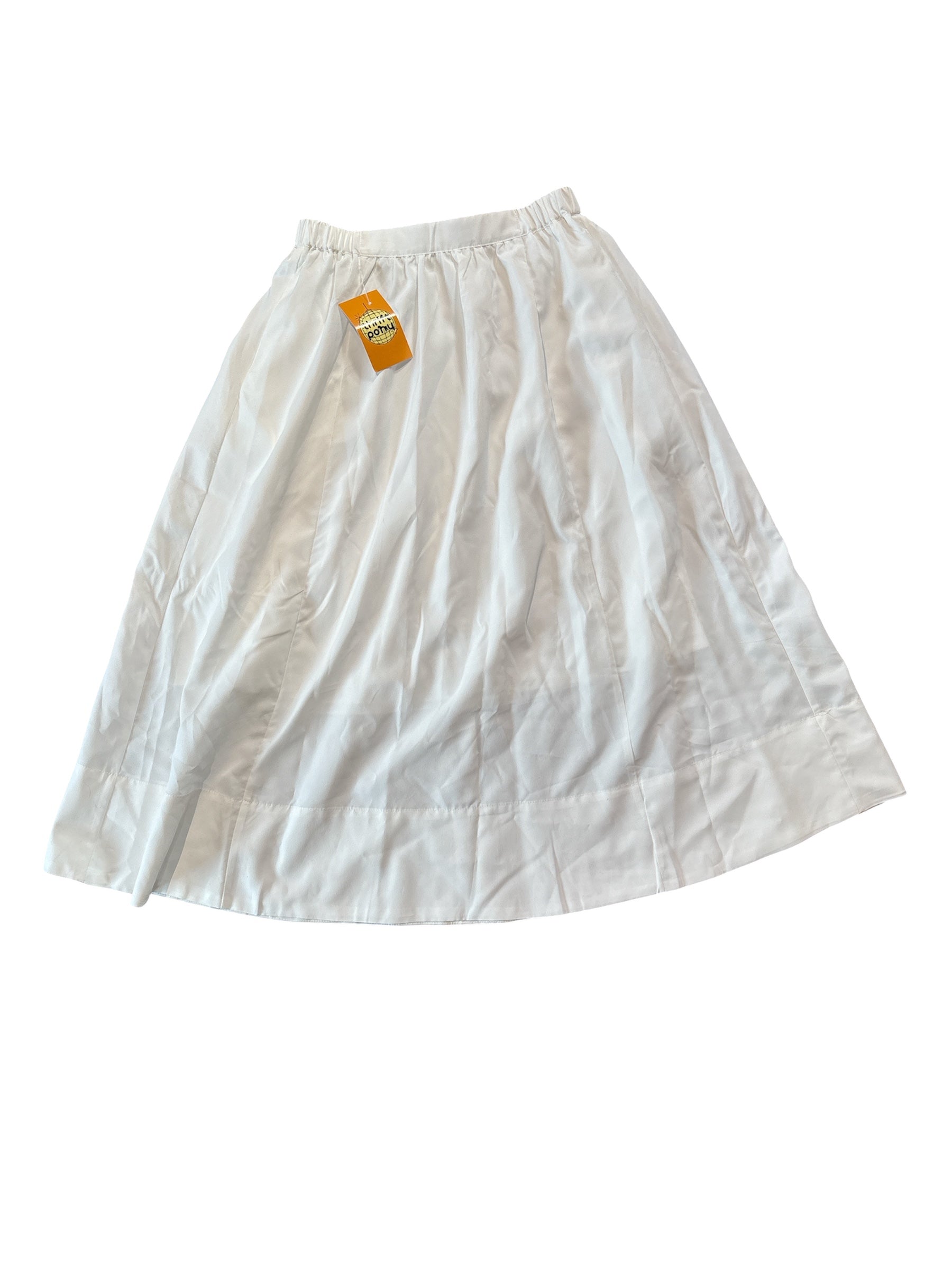 white  elastic maxi skirt S