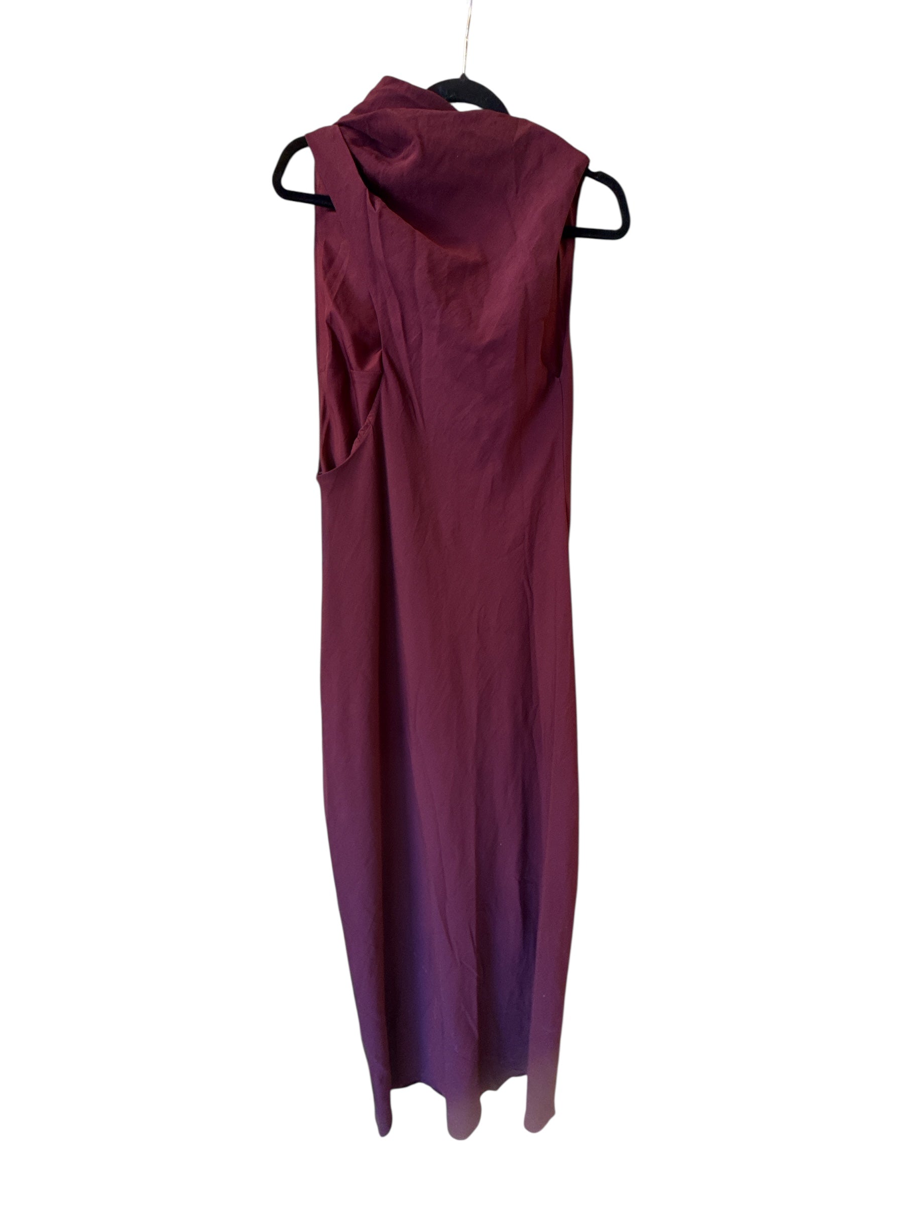 burgundy asos boatneck cut off maxi dress, 8