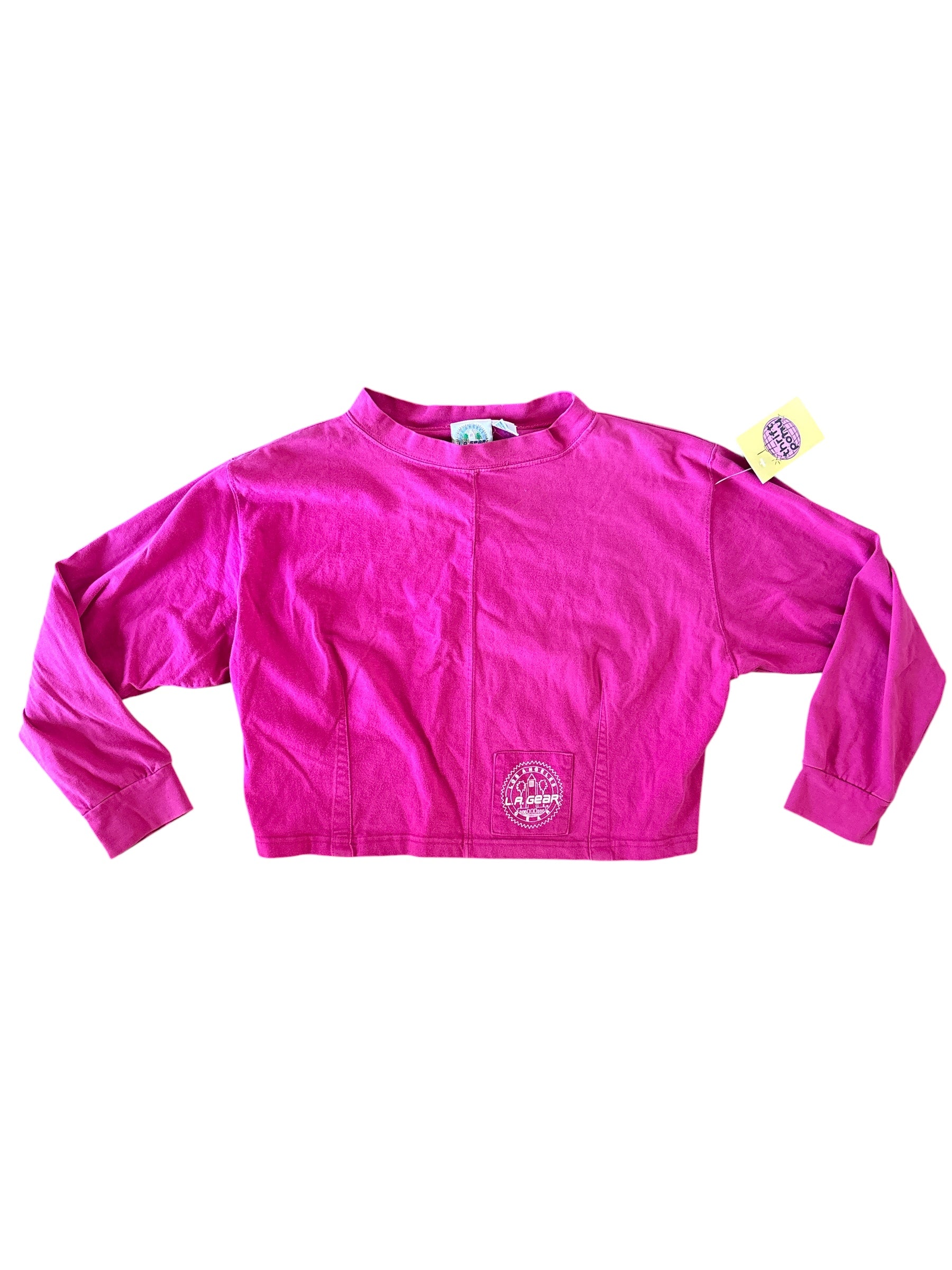 magenta la gear cropped ls tee, m