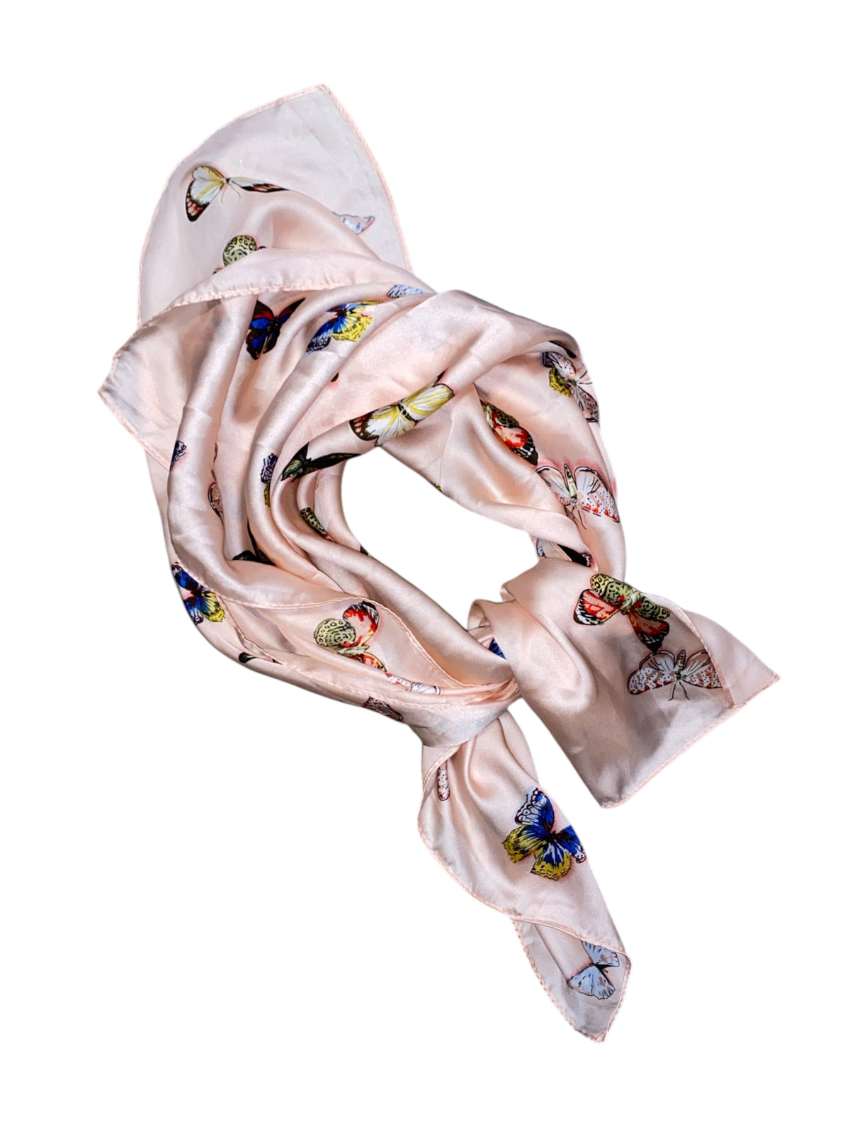 pink multi  butterfly scarf