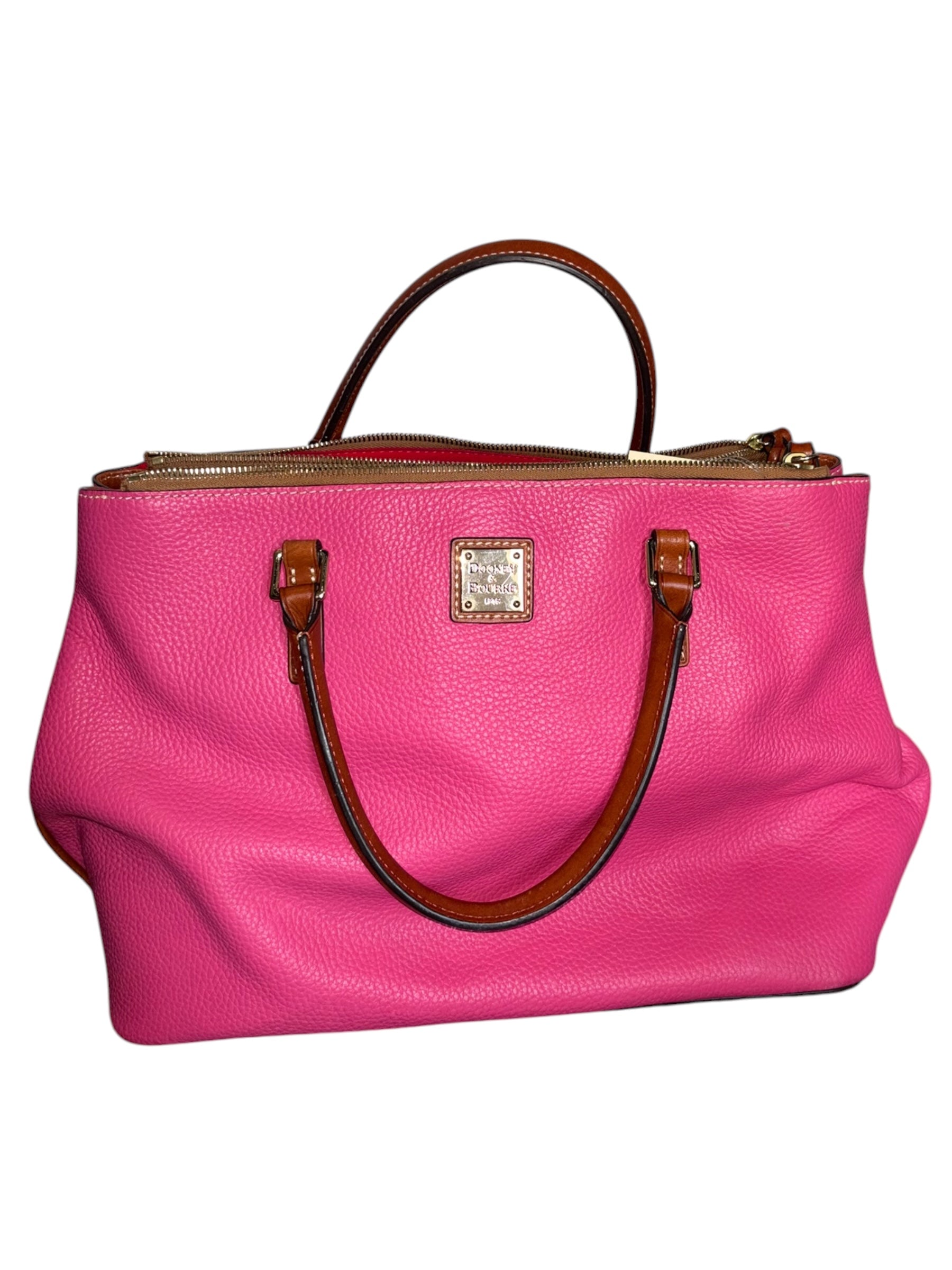 pink dooney & bourke branded handbag