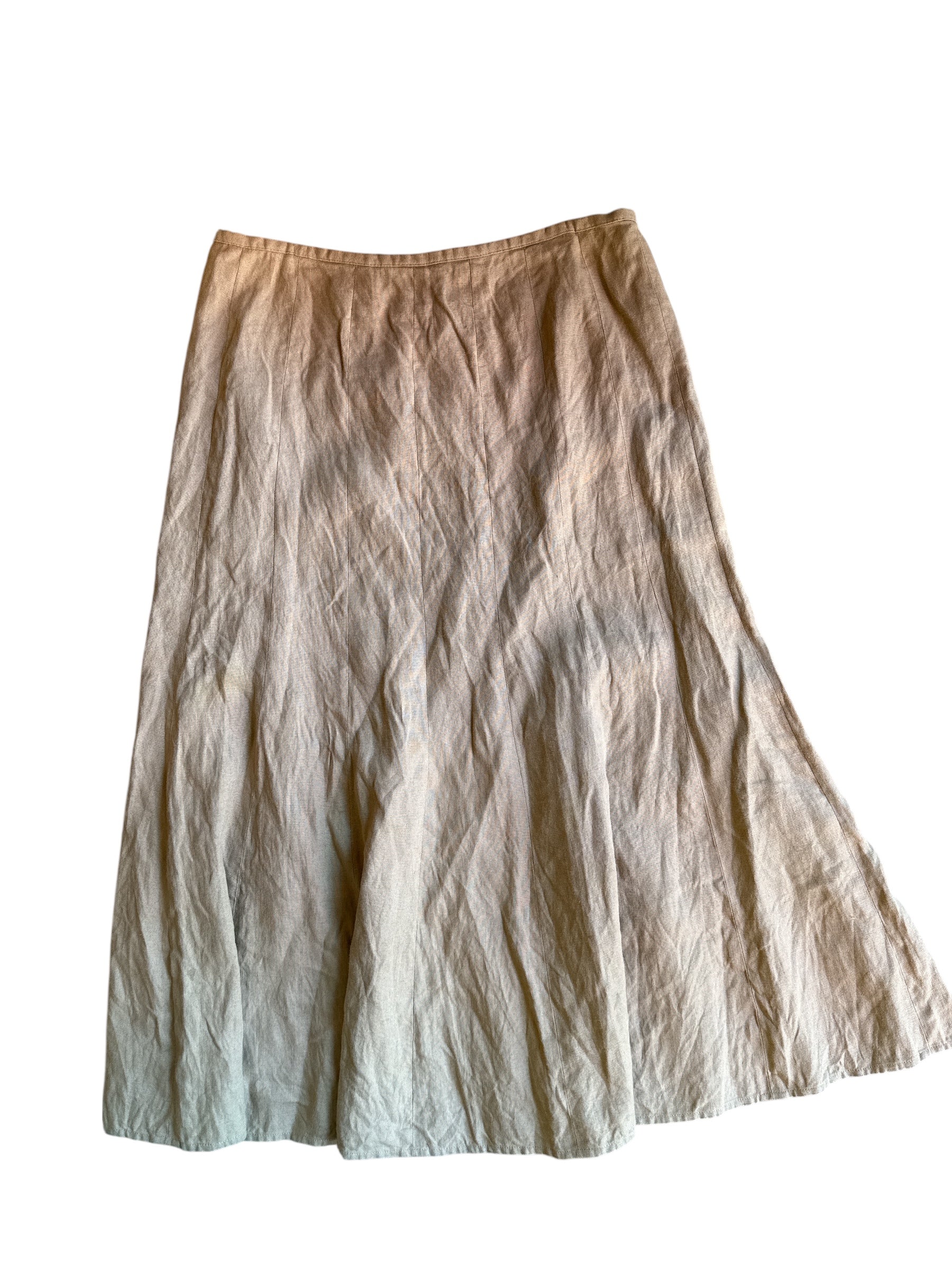 Tan Talbots Linen midi skirt, 12