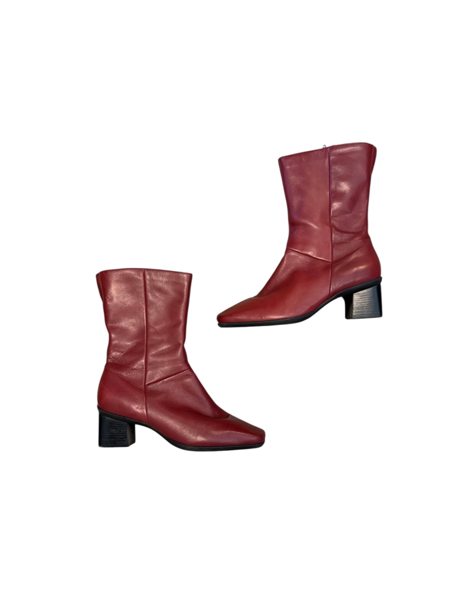 red easy spirit leather boots, 7.5