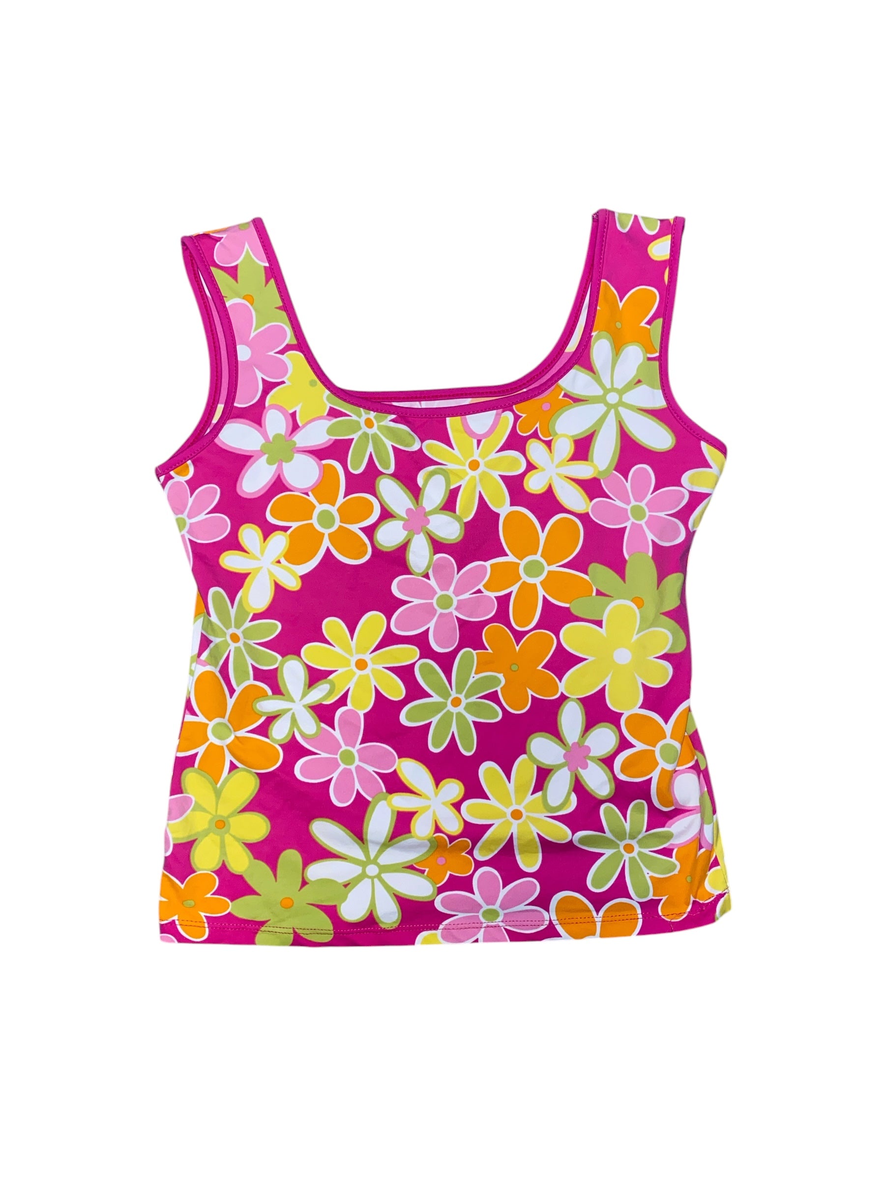 Pink multi  Flower tank, L