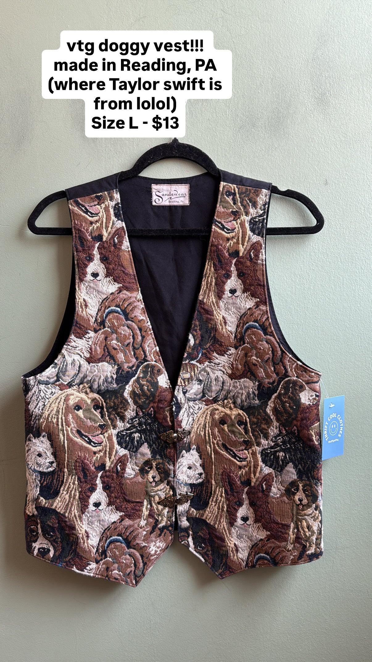 Black brown Sandwear Dog vest, L