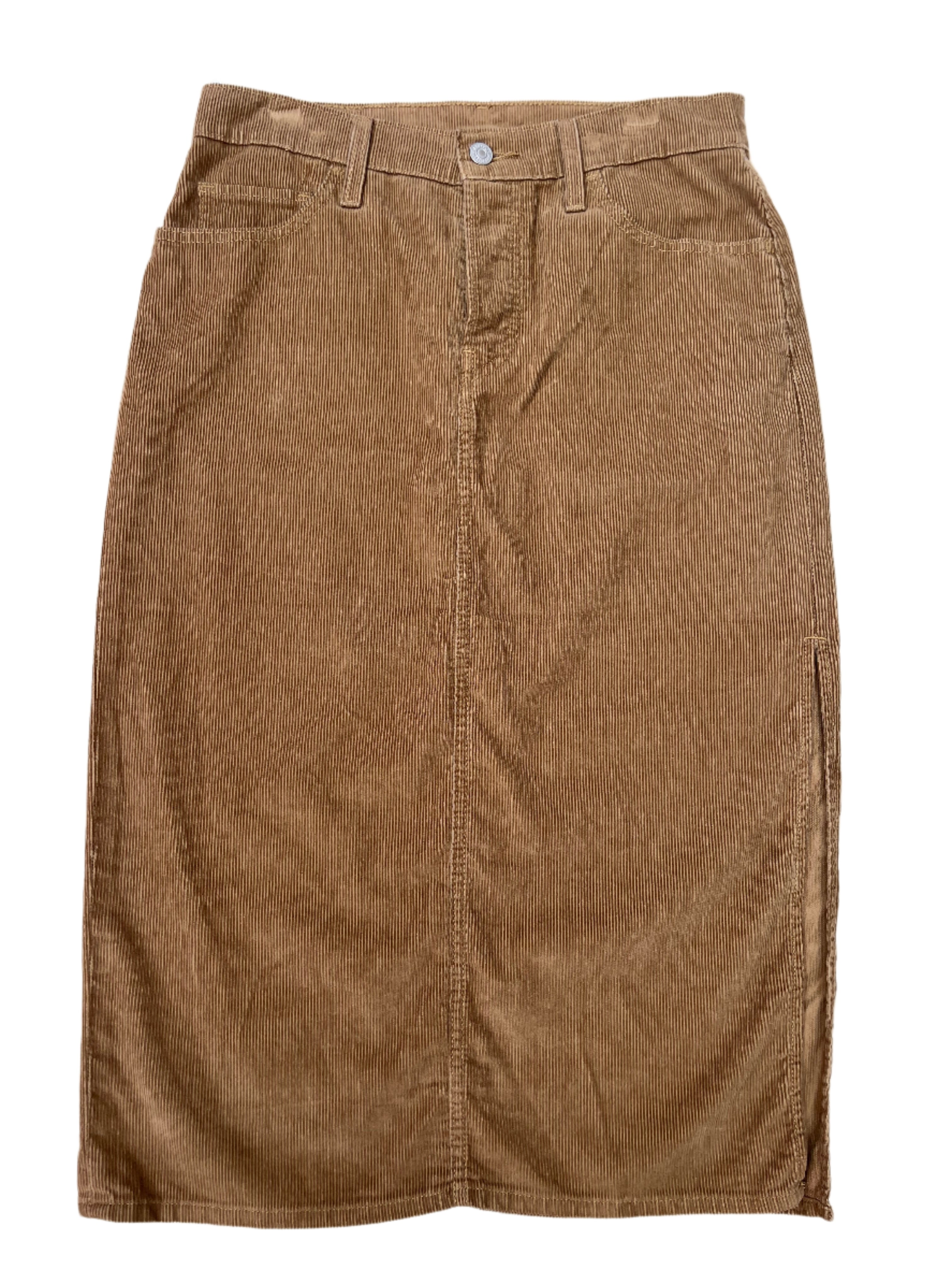 brown levi cord long skirt, 28