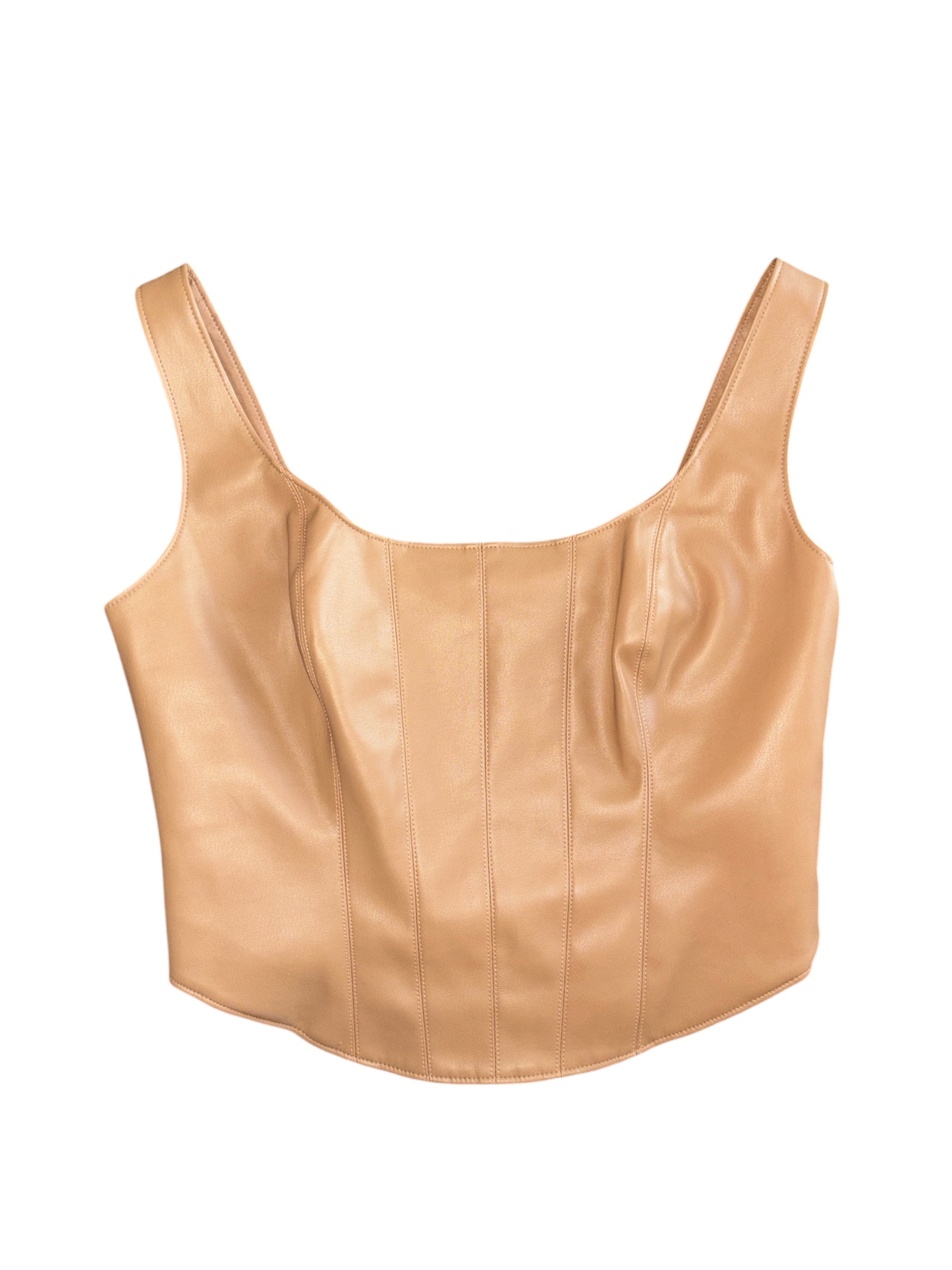 brown abercrombie pleather bustier tank, s