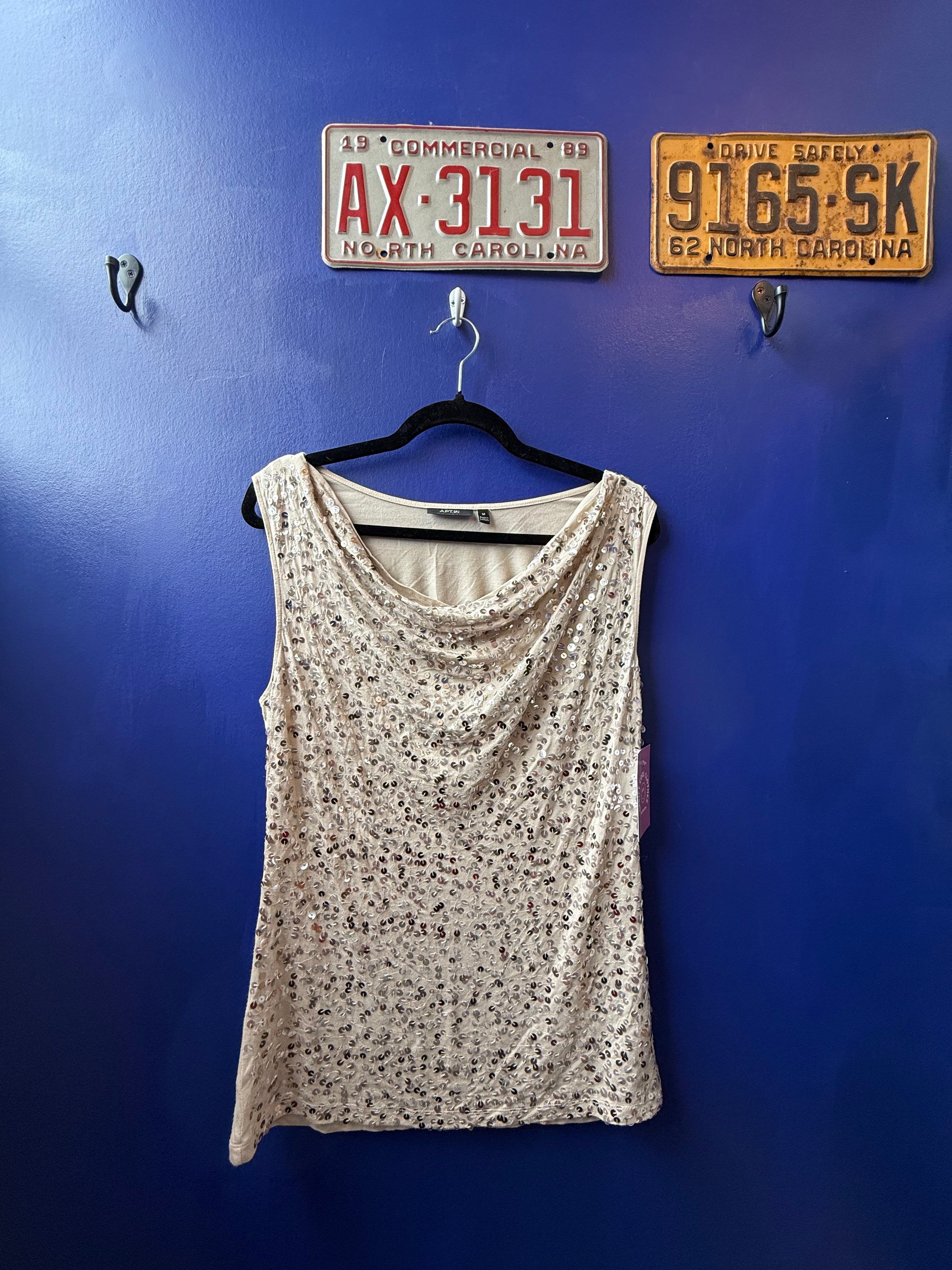 Gold Apt 9 Sequin tank, M