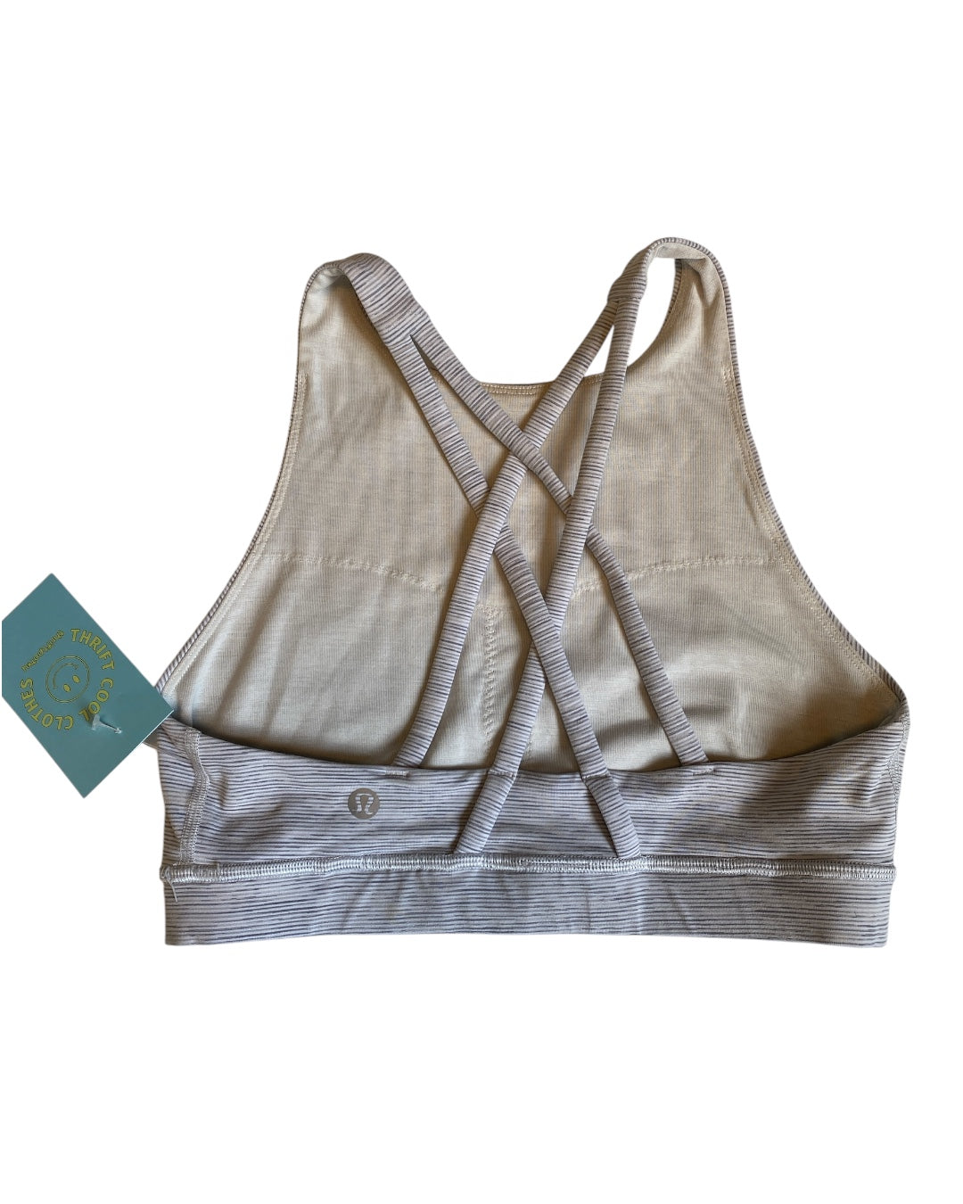 grey lululemon strappy back sports bra, S