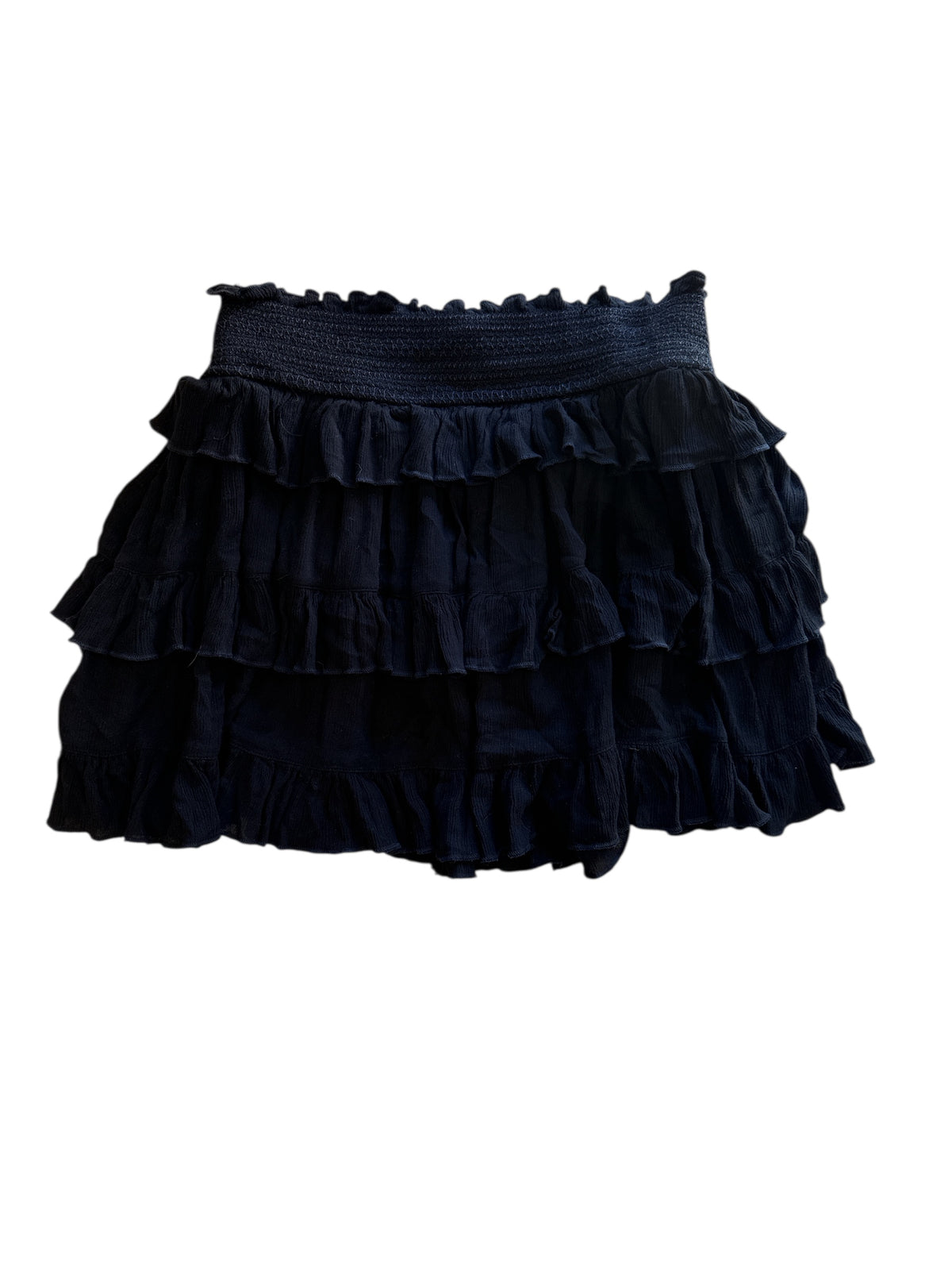 black free people layered mini skirt, m