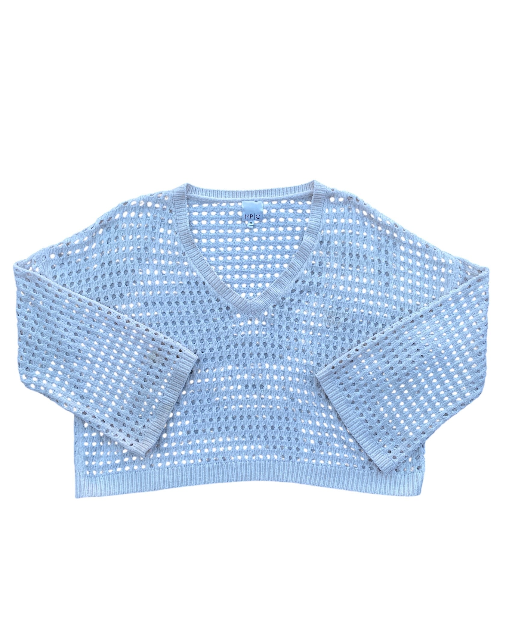 WHITE MP C holey knit sweater, s