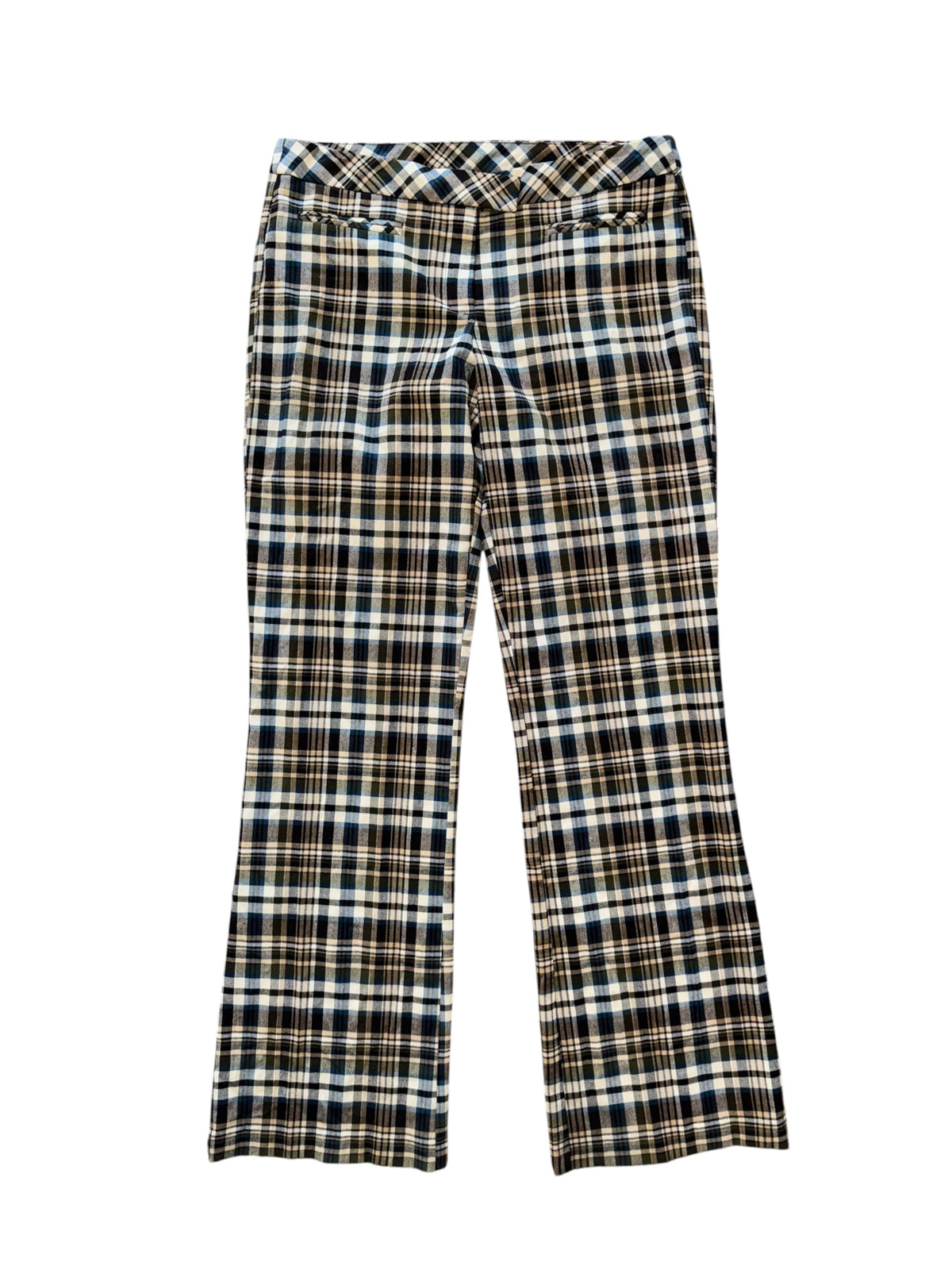 navy brown nobo plaid flare pants, 11