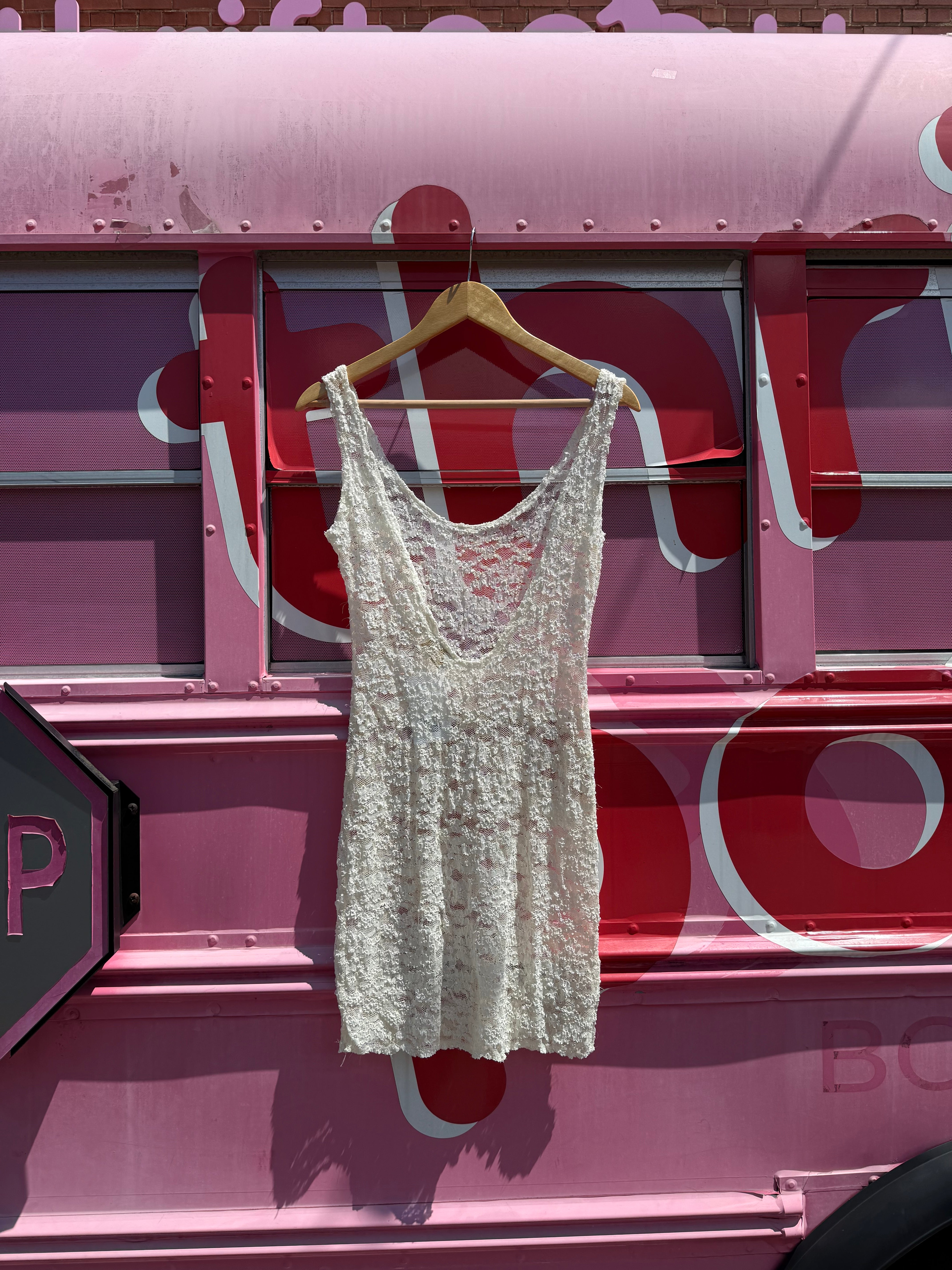 white victorias secret sheer knit slip, s