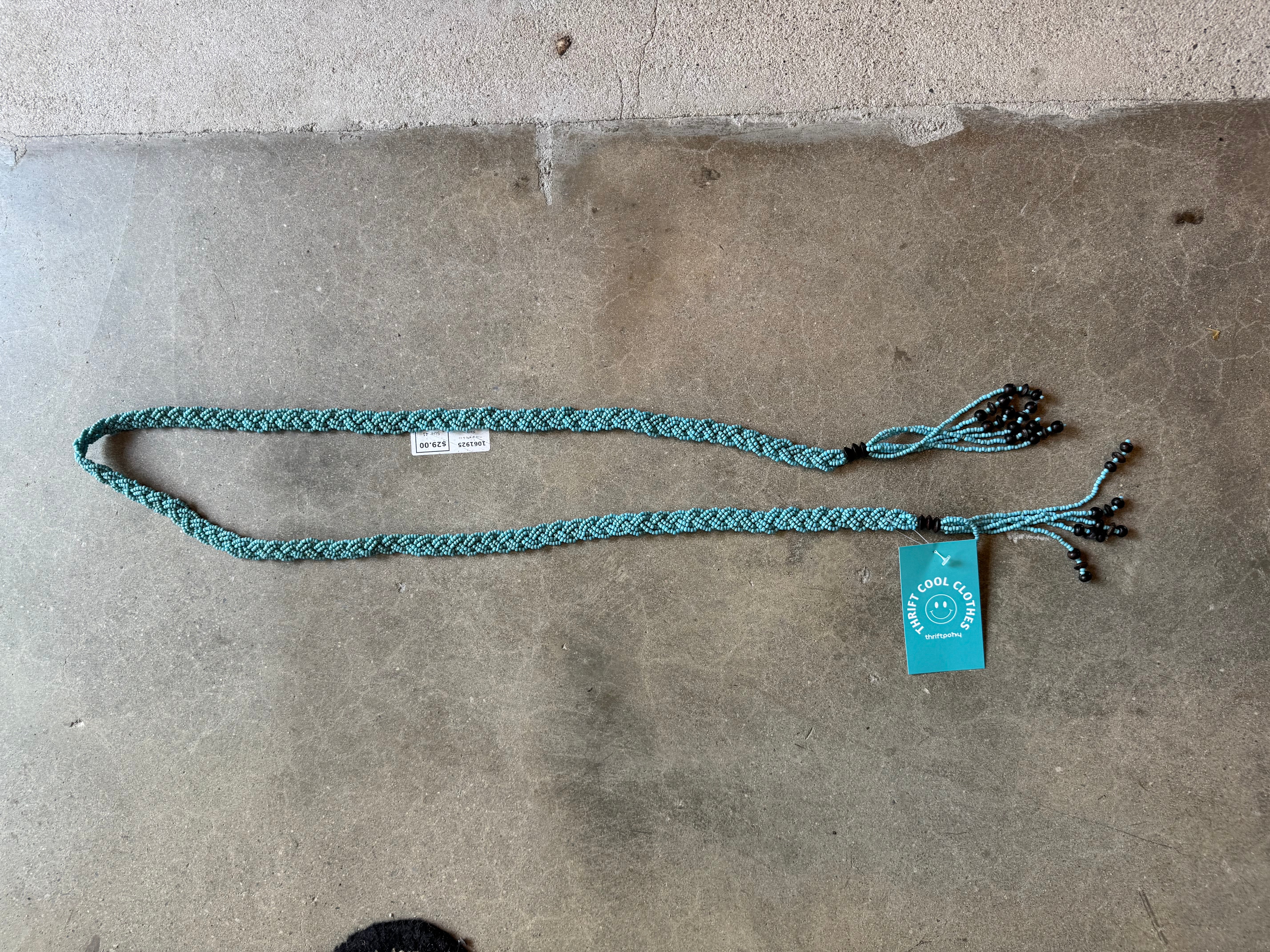 Teal  Beaded belt