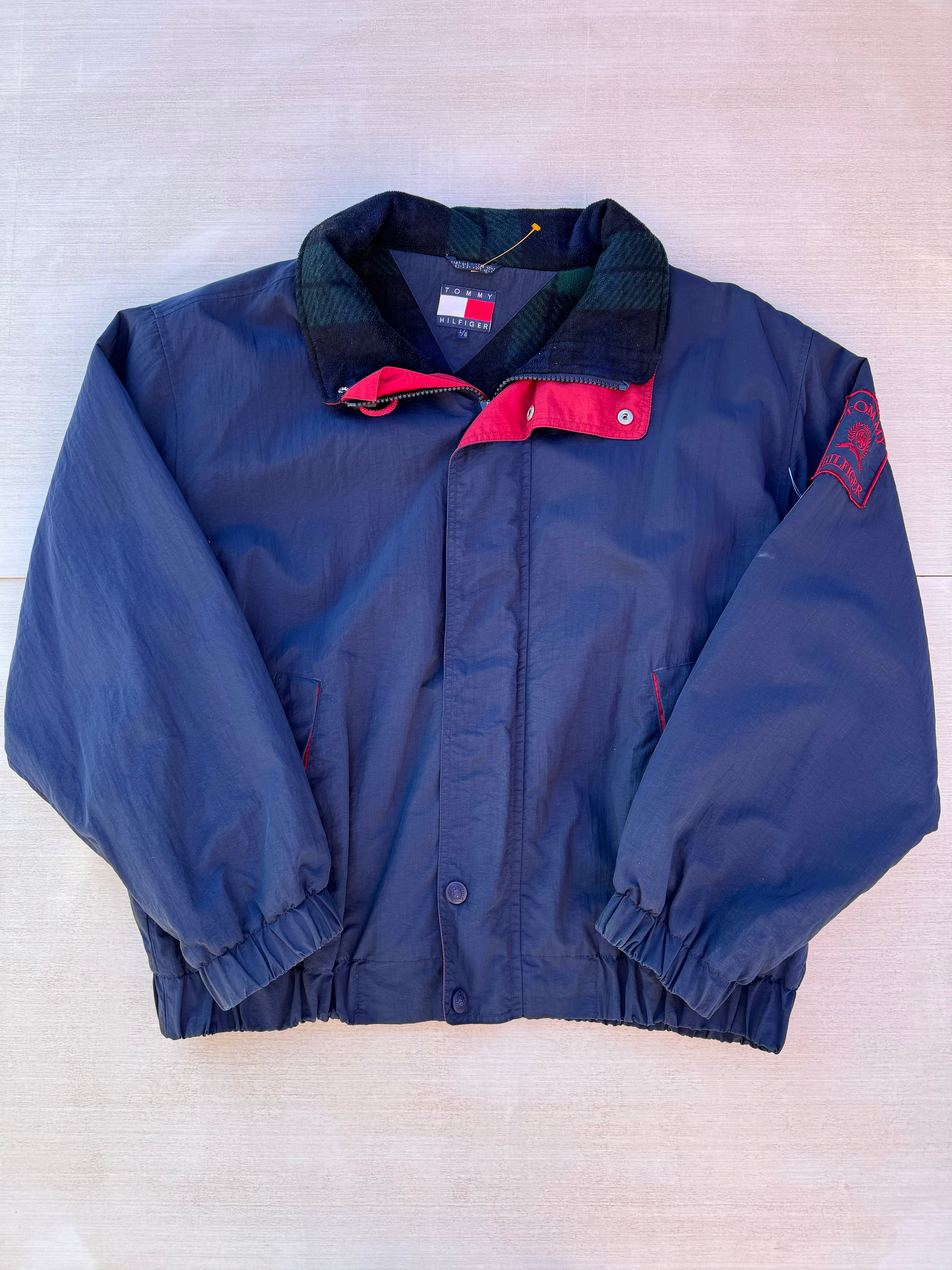 Blue Tommy hilfiger Fleece lined vtg jacket, L