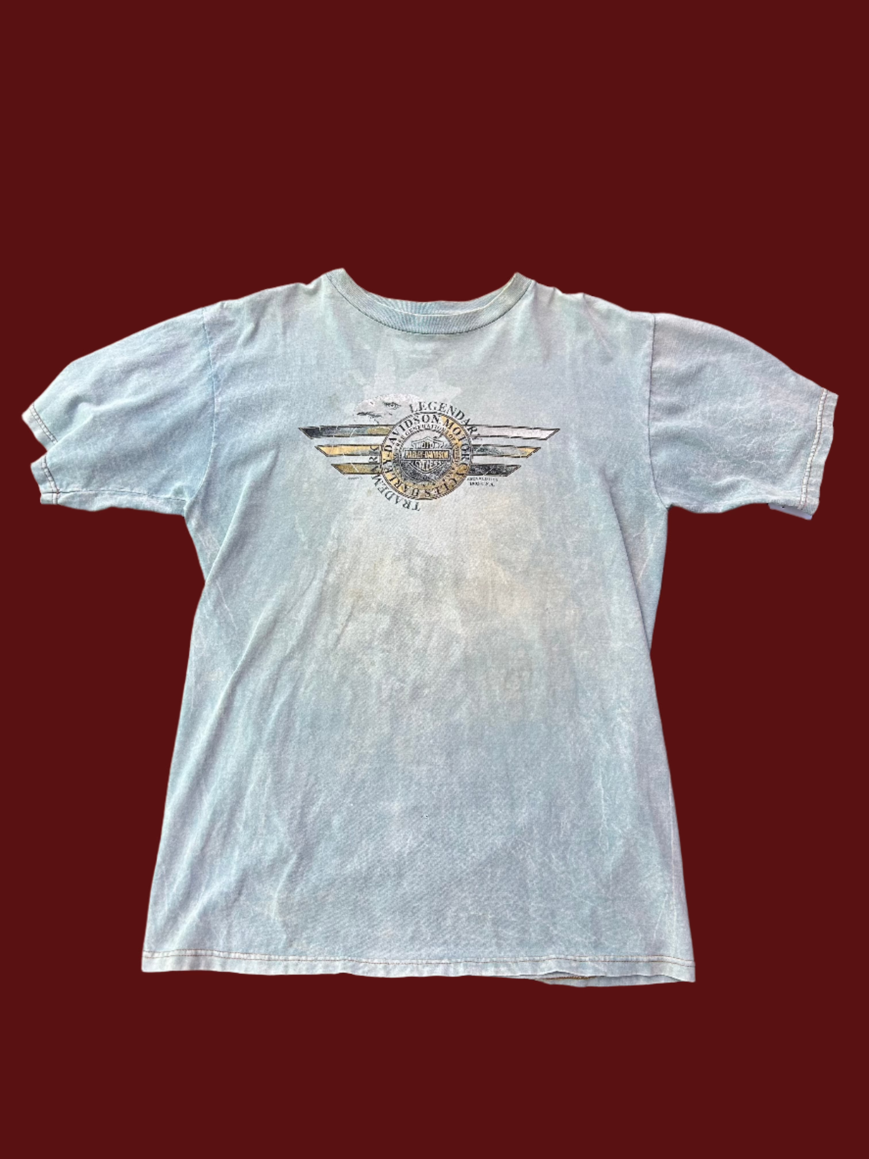 green harley davidson branded tee, L