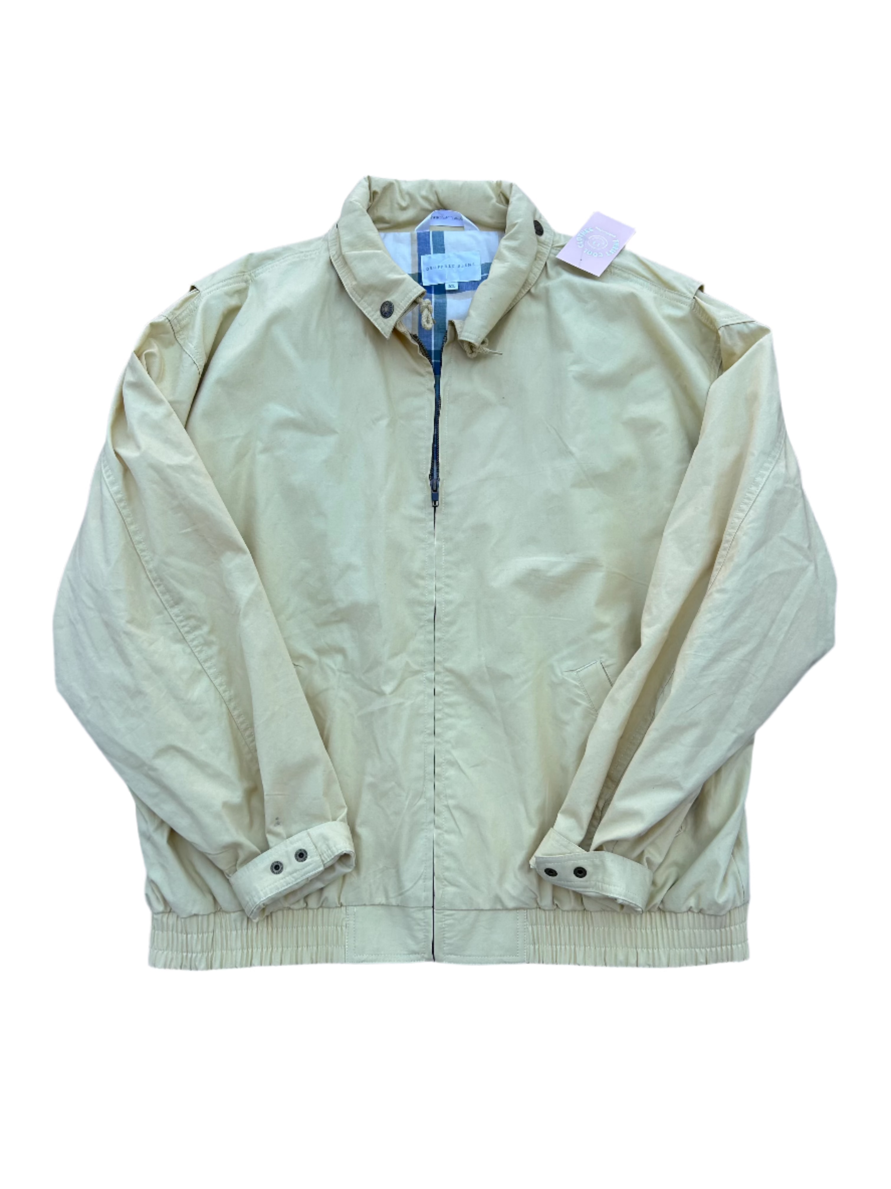 yellow geoffrey beene zip up jacket, xl