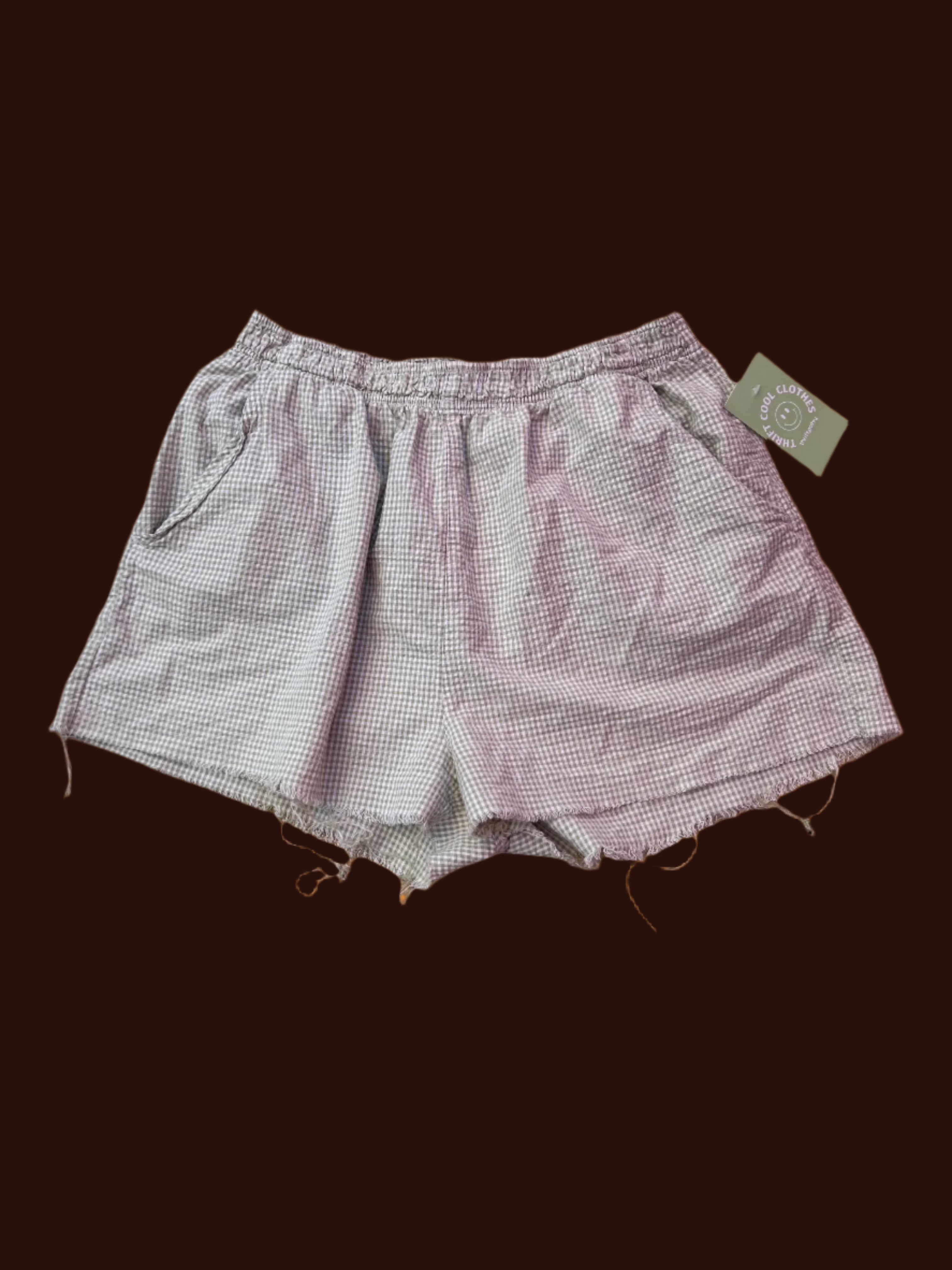 green  gingham boxer shorts, s