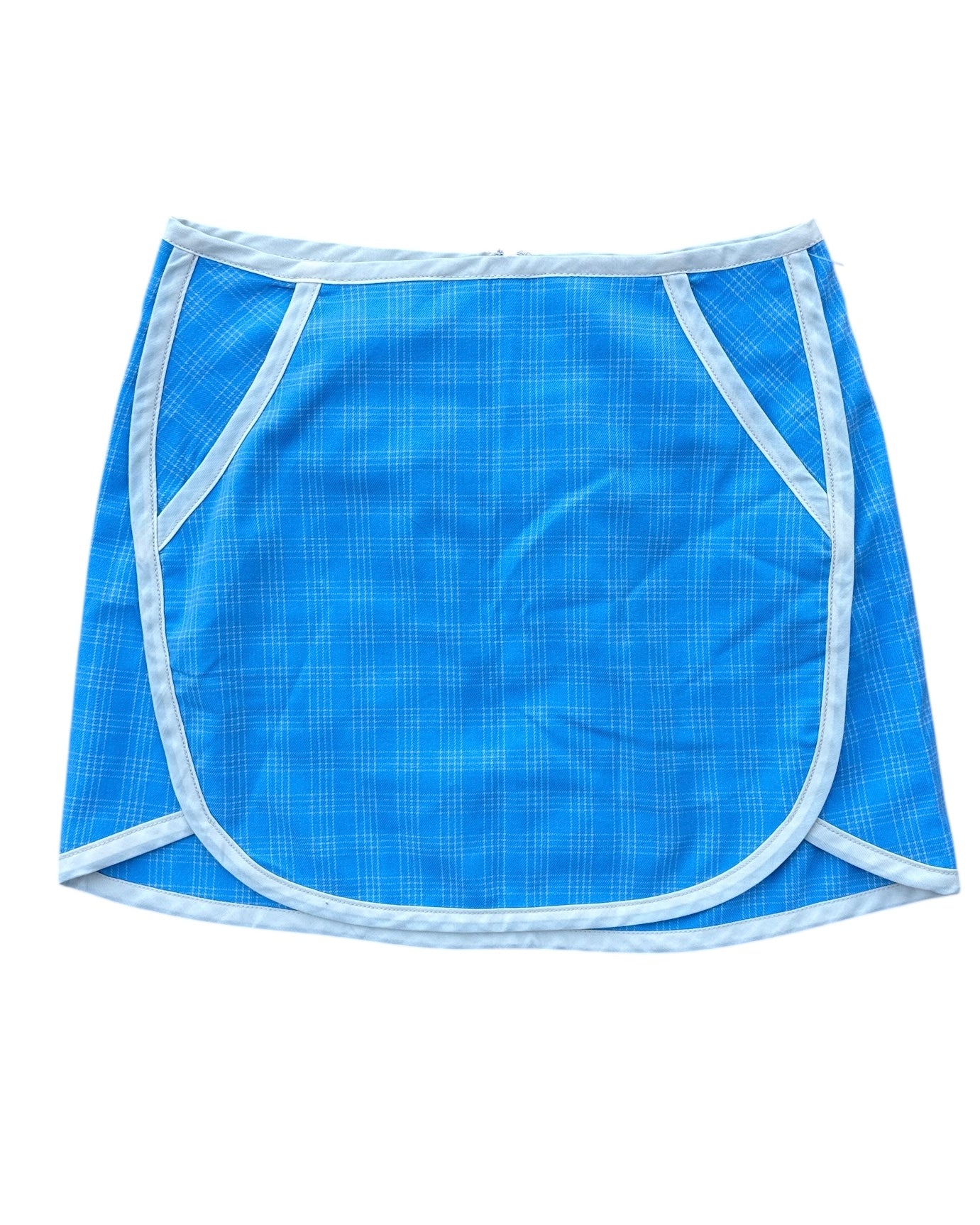 Blue white Urban outfitters Mod plaid skirt, S