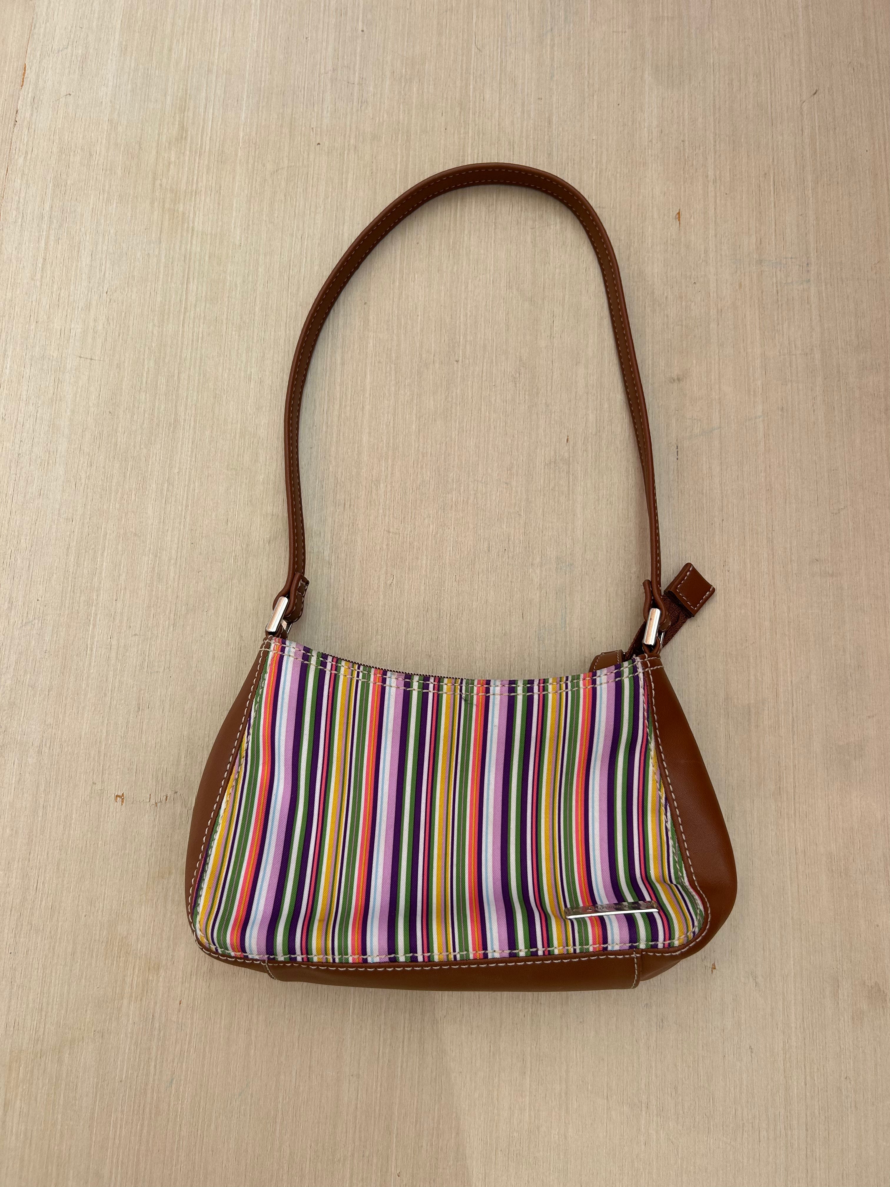 Brown purple Liz claiborne Stripe purse
