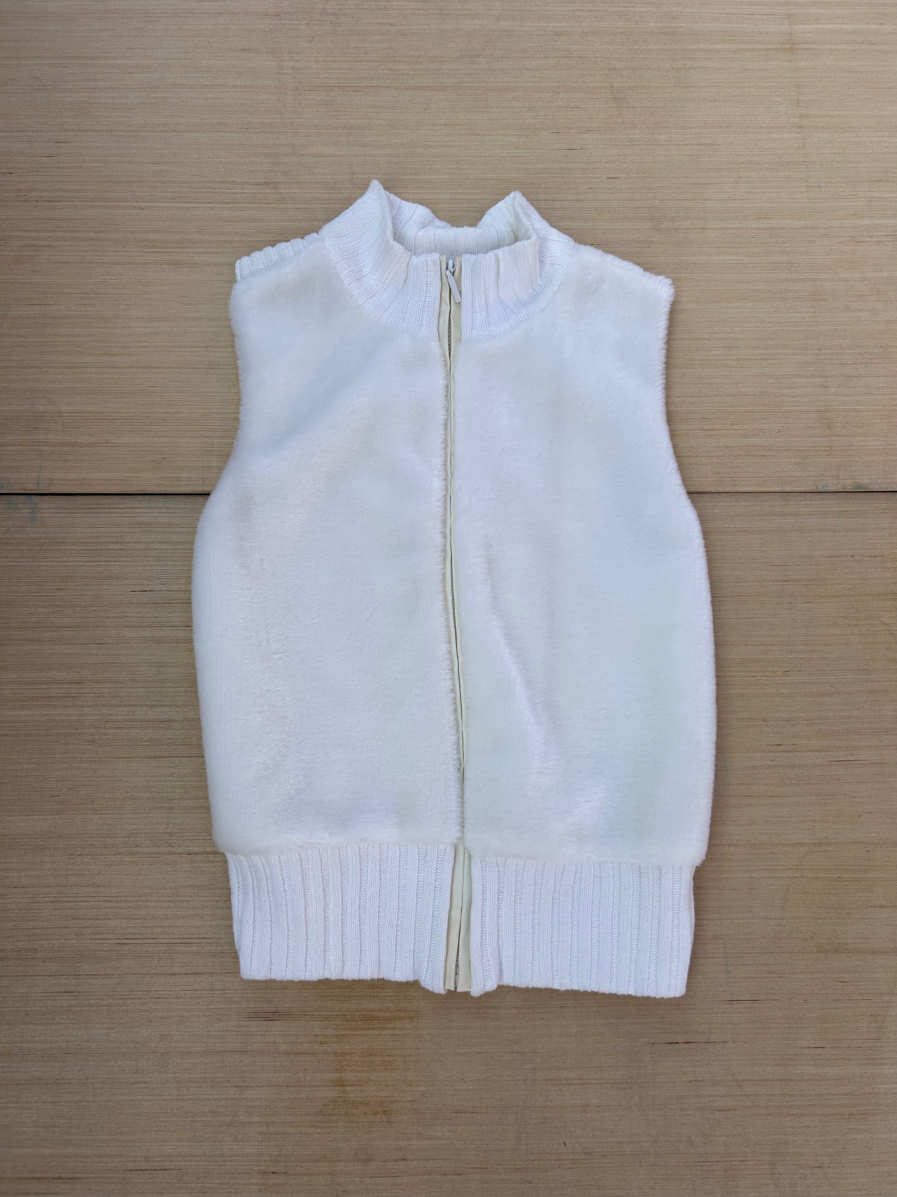 white mudd faux fur vest, xl