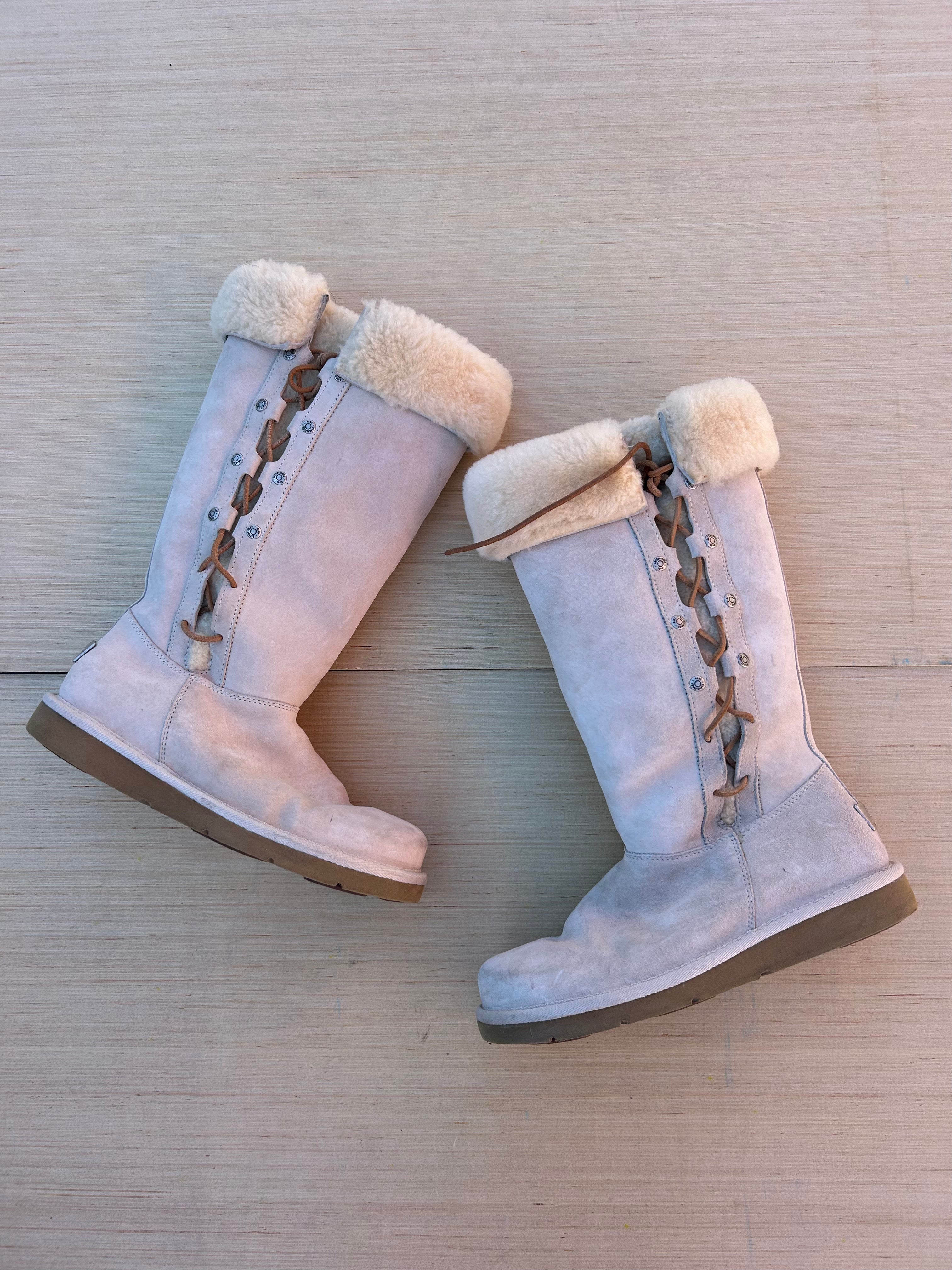tan ugg australia clasp boots, 8