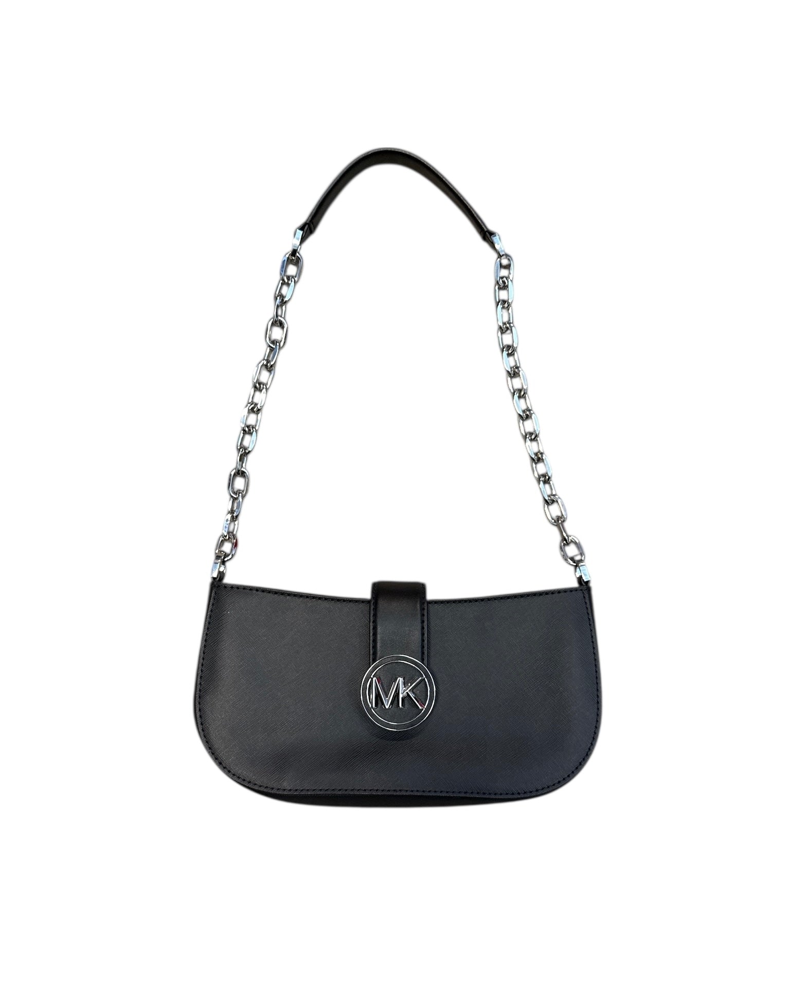 black silver michael kors shoudler bag