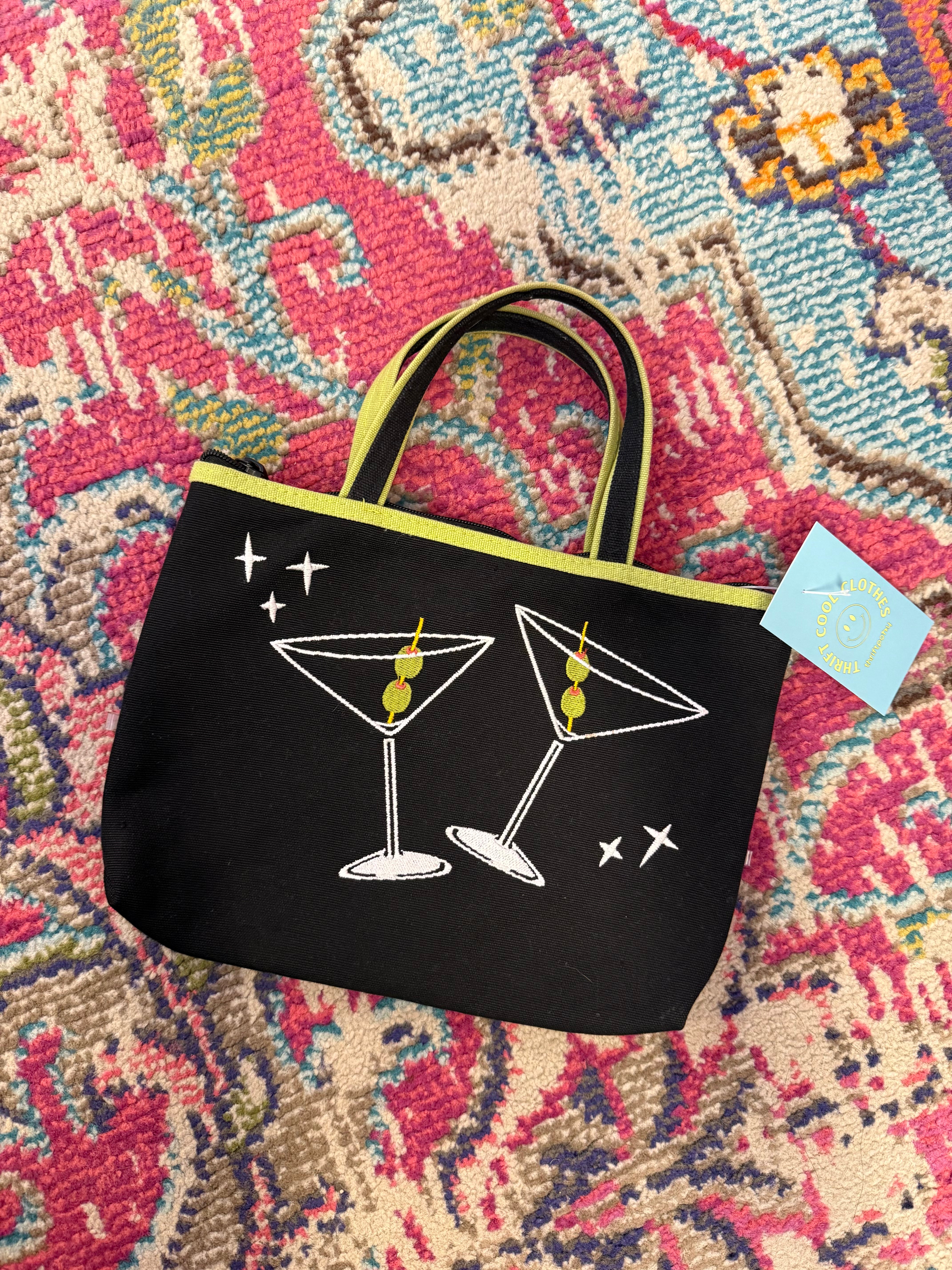 Black  Cutie lil martini glass purse