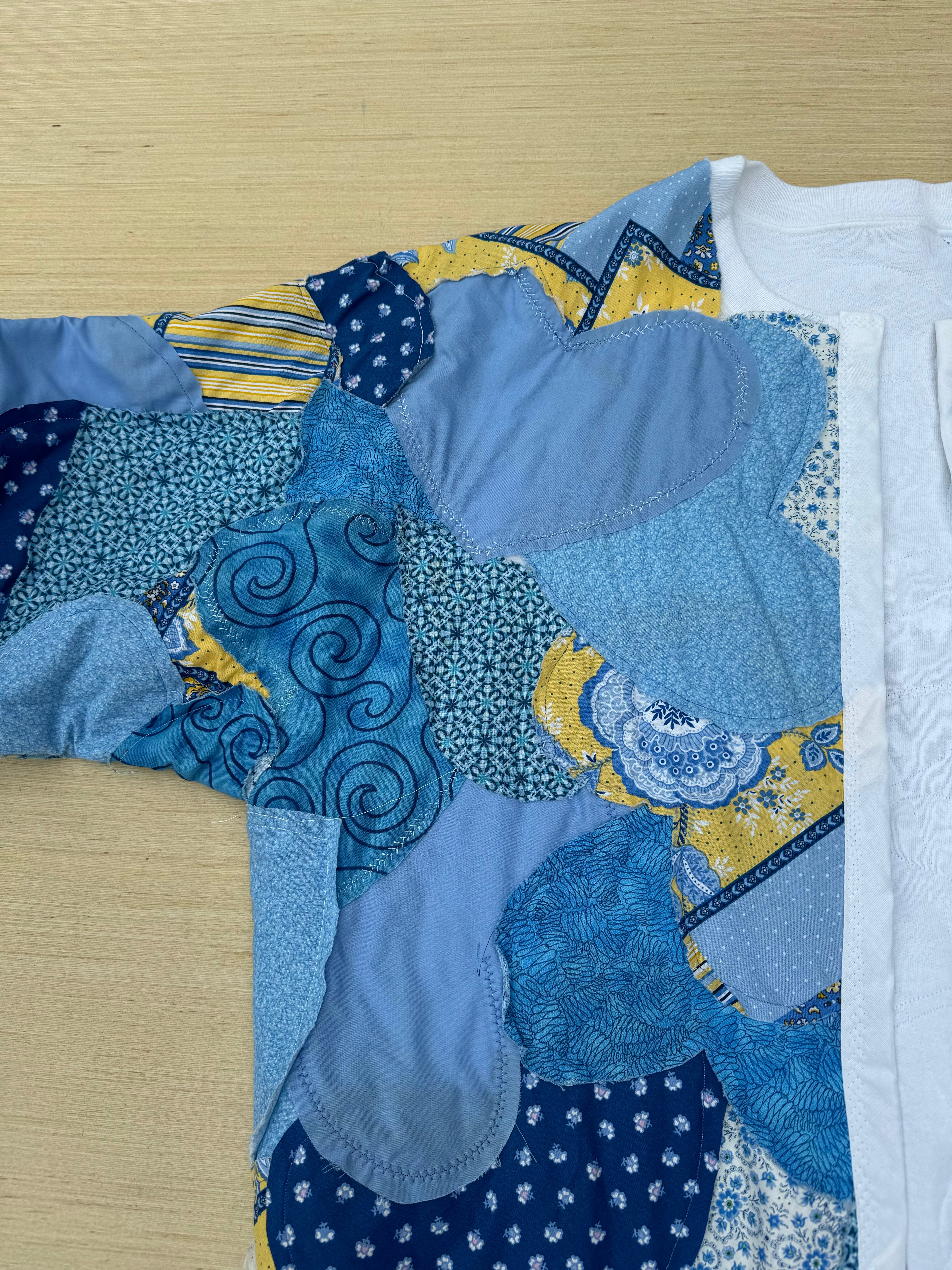 Blue  Handmade quilted jacket, L