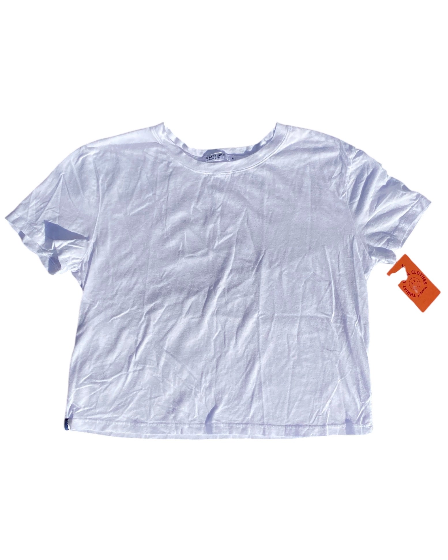 white stateside plain tee, L