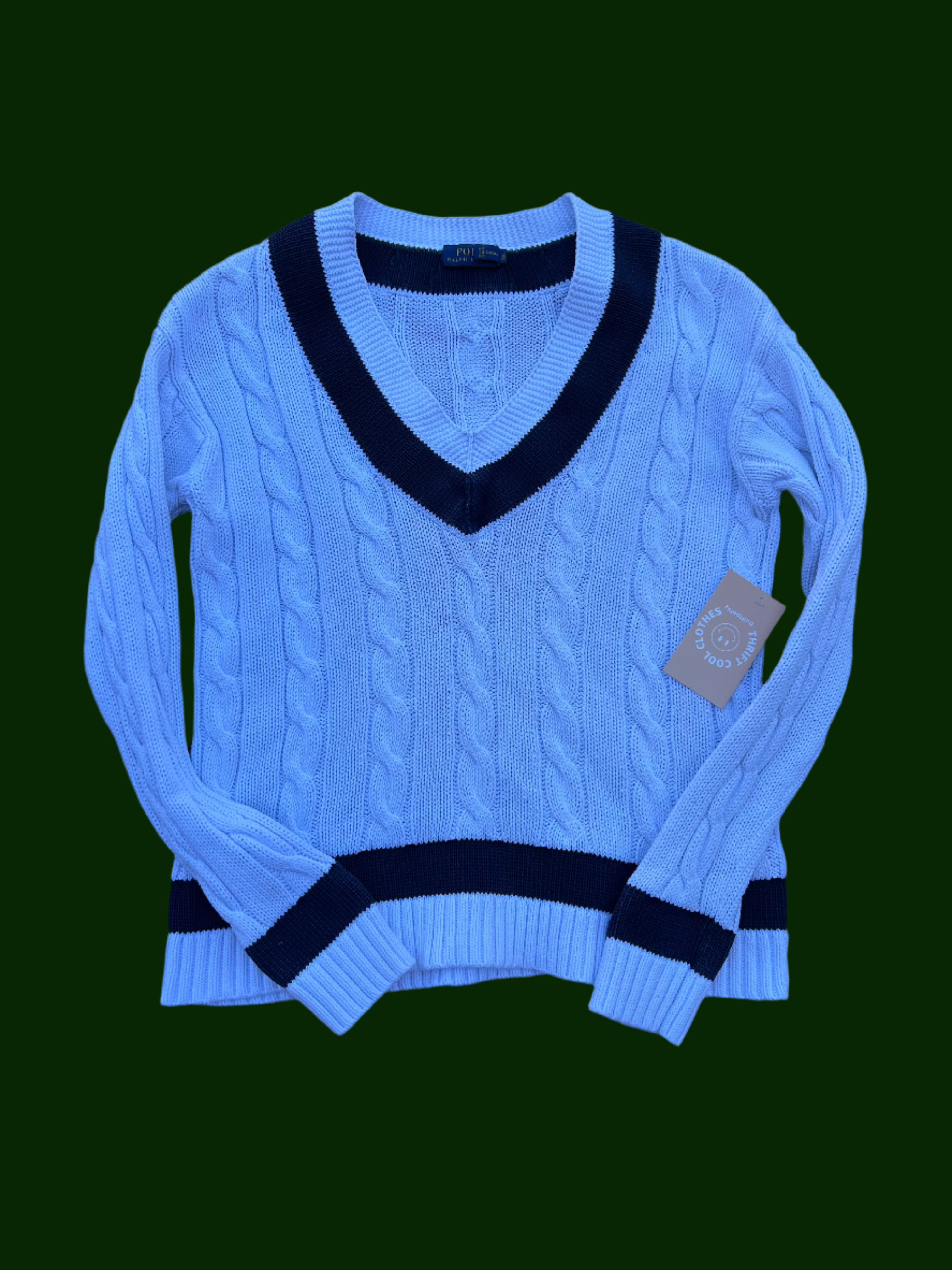 White Polo Preppy sweater, S