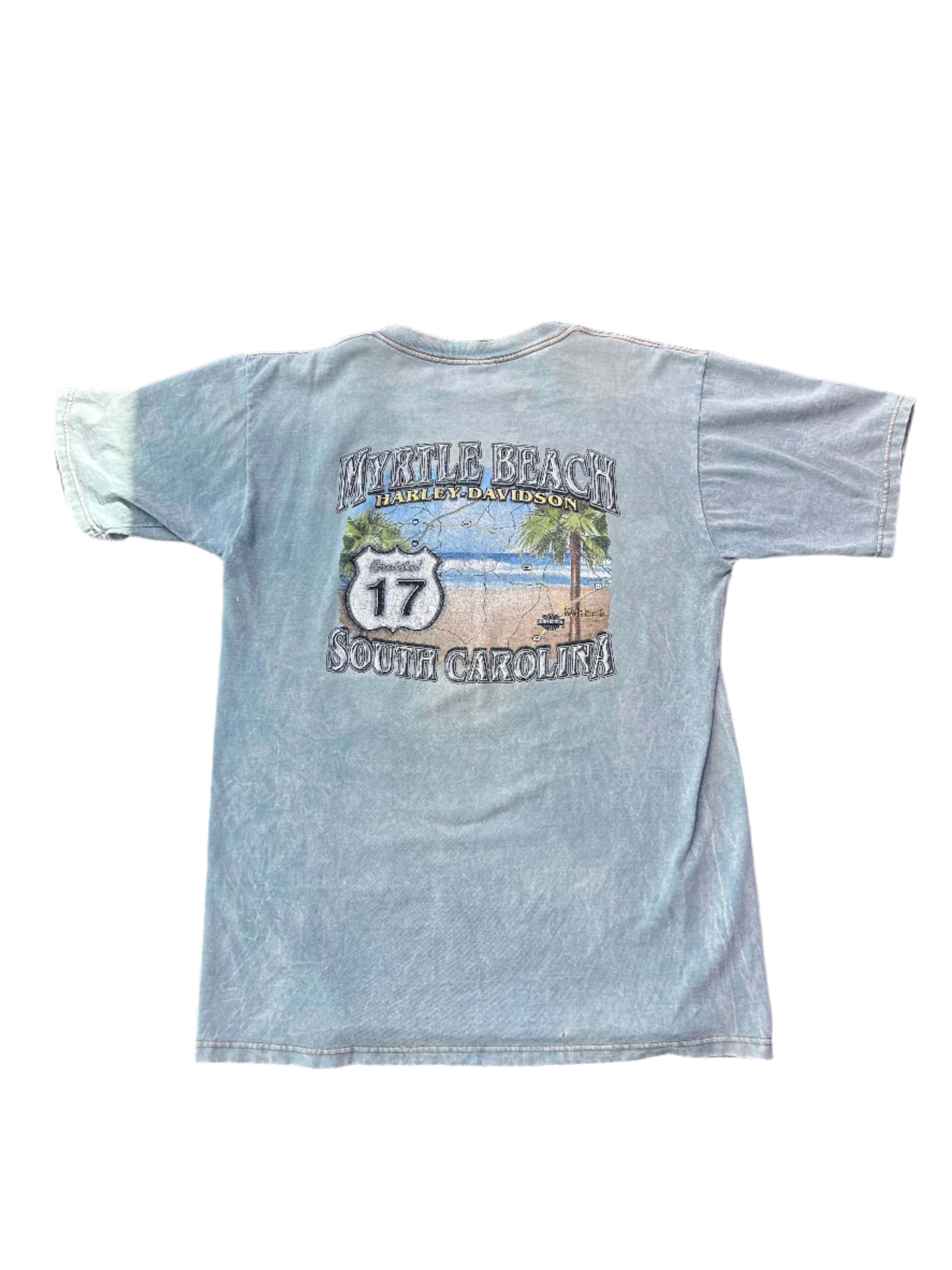 green harley davidson branded tee, L